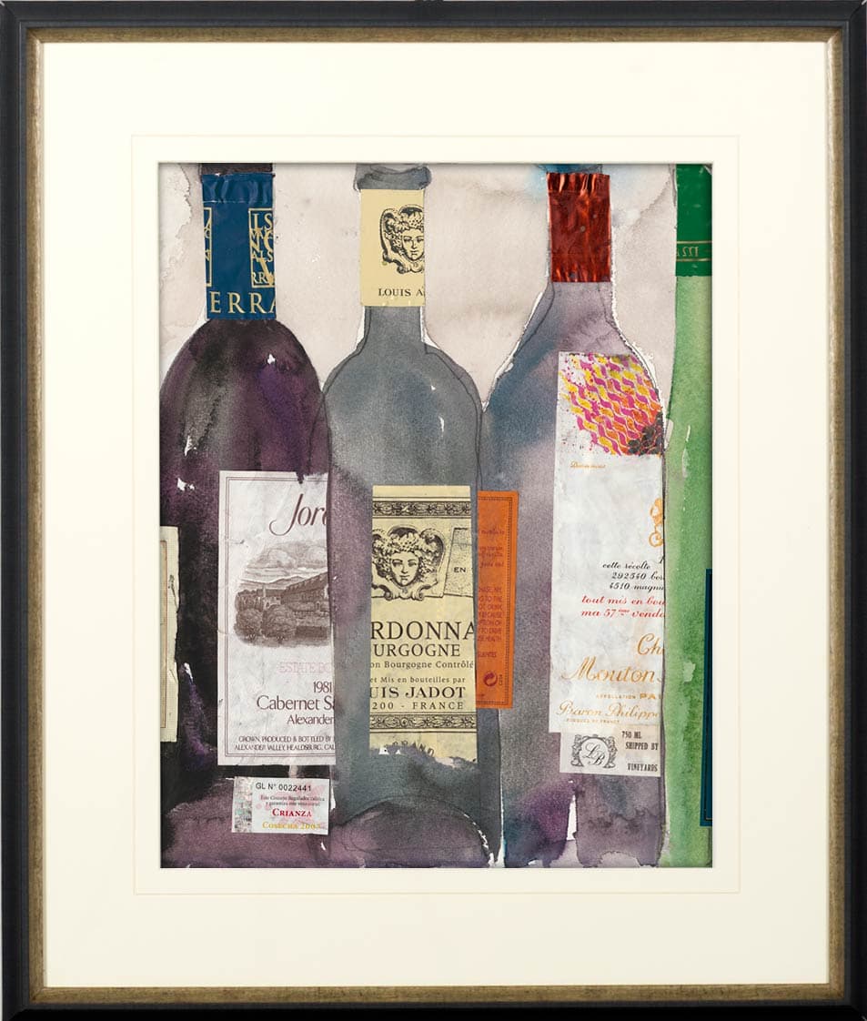 Dinner Party III by Samuel Dixon a Hand Embellished Textured Framed Art Print Matted under Glass — product photograph