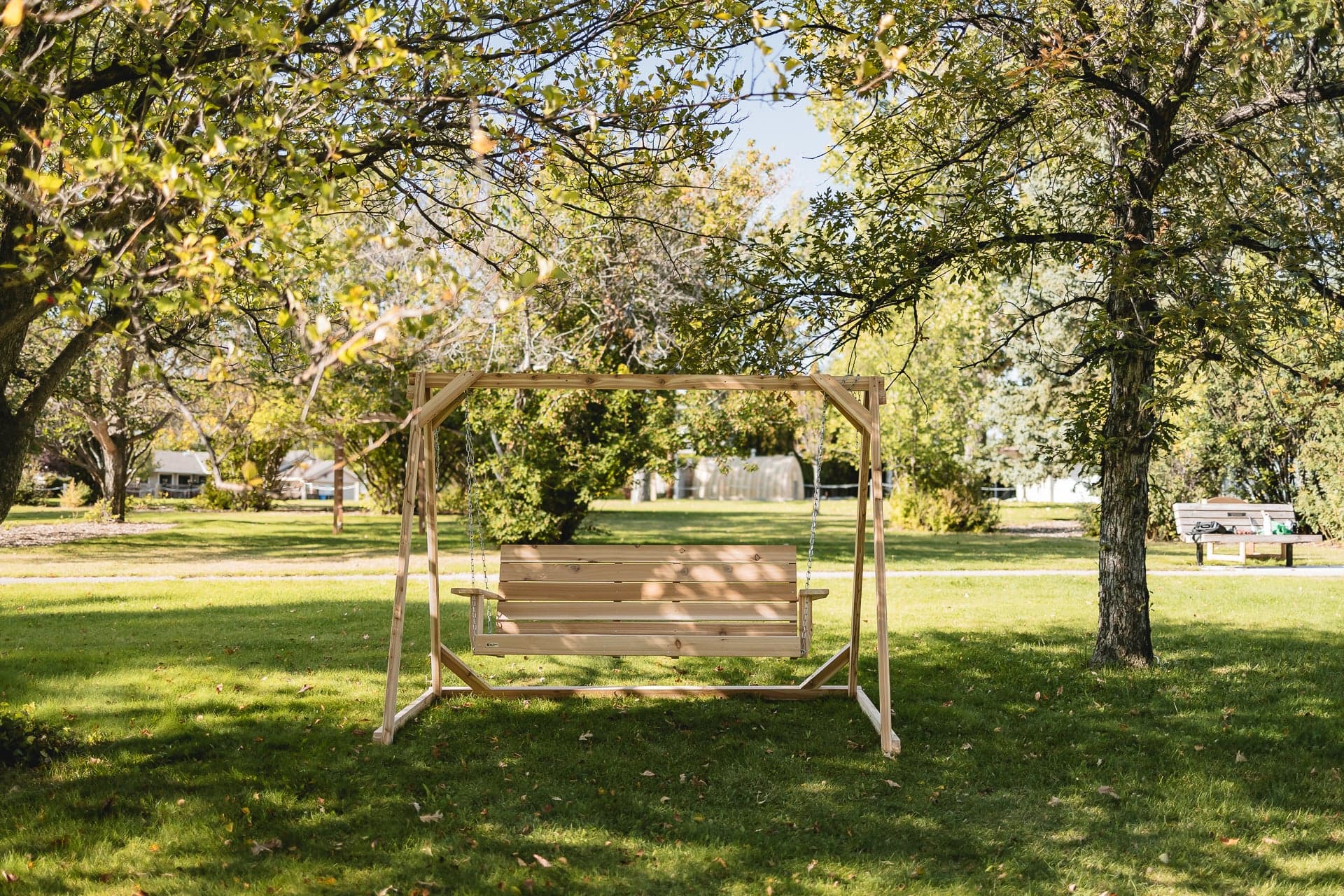 7.5-Ft Cedar Garden A-Frame & Porch Swing Set — product photograph