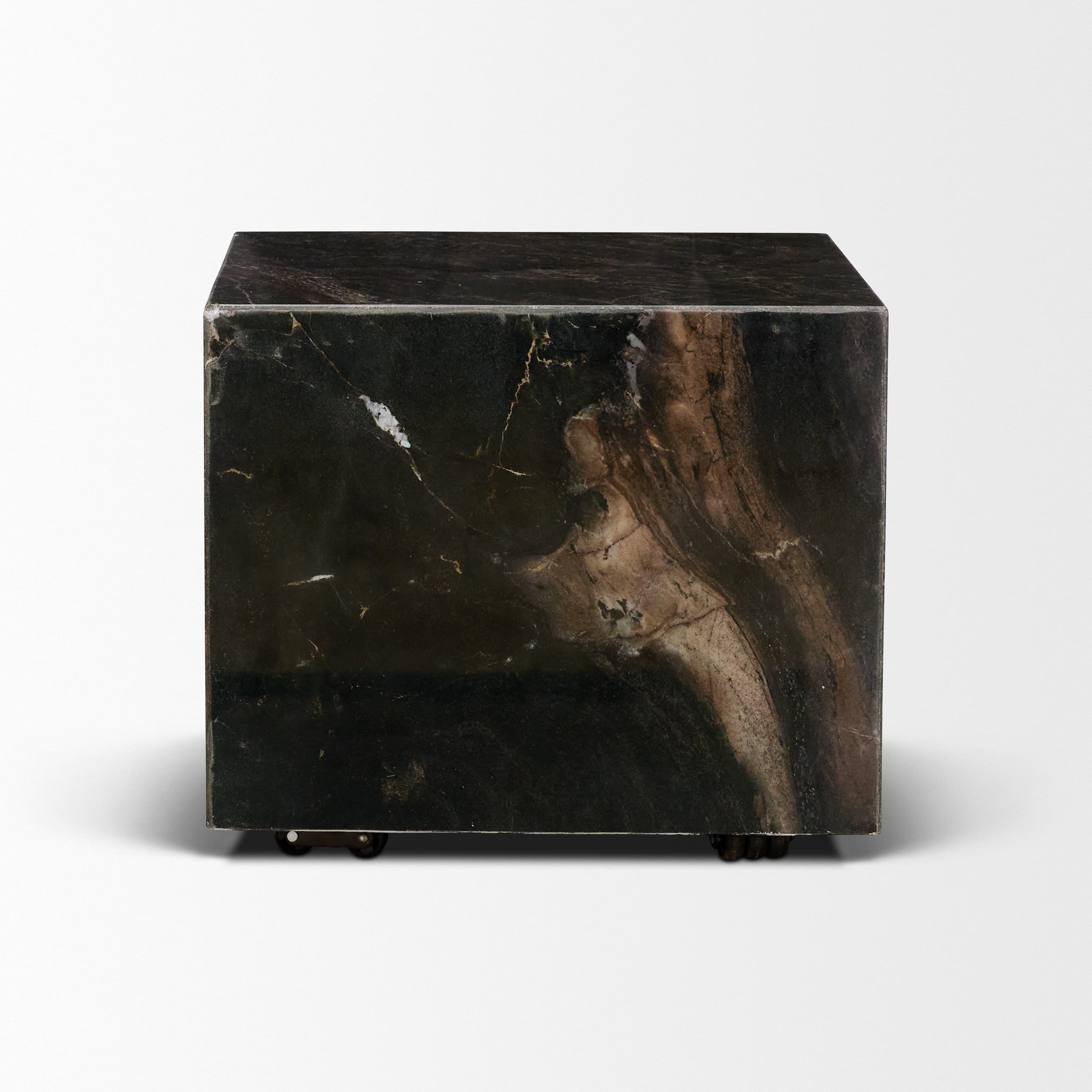Quadra 20" Solid Black Marble Square Coffee Table — product photograph