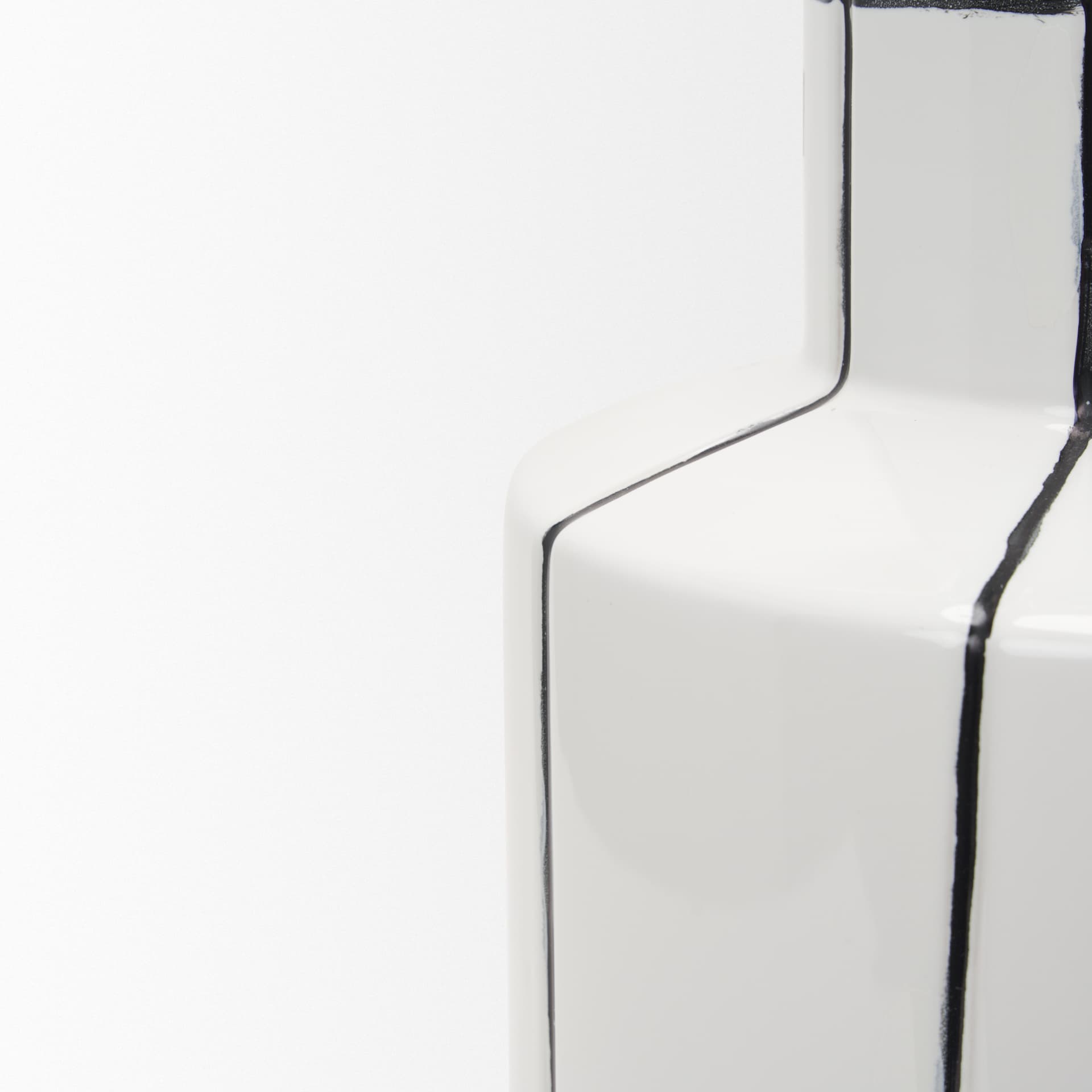 Dinah Large White w/ Black Stripes Ceramic Vase — product photograph