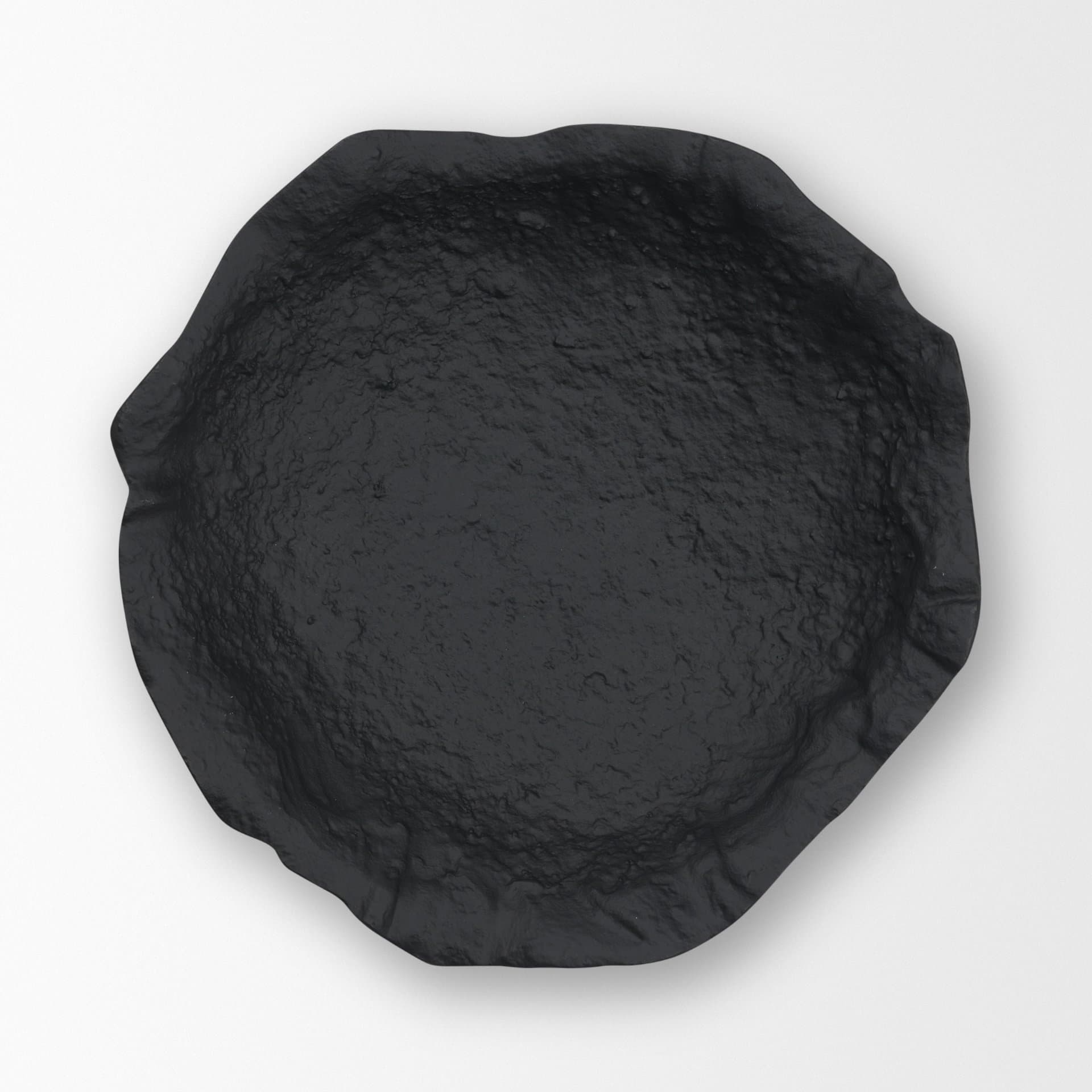 Verdant Small Matte Black Metal Decorative Centerpiece Bowl — product photograph