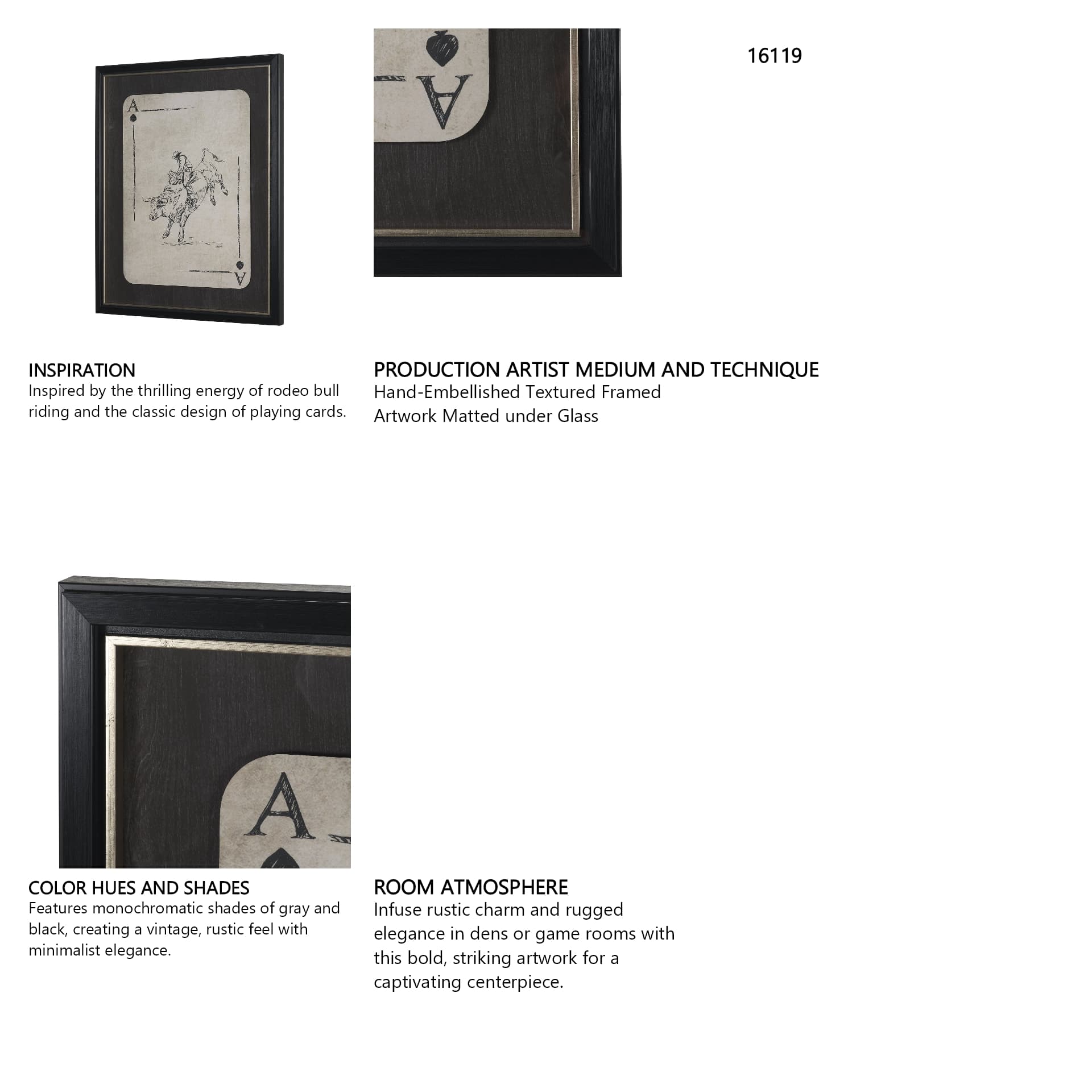 Aces Wild I by Mercana Studio Textured Framed Artwork Matted under Glass — in a styled room