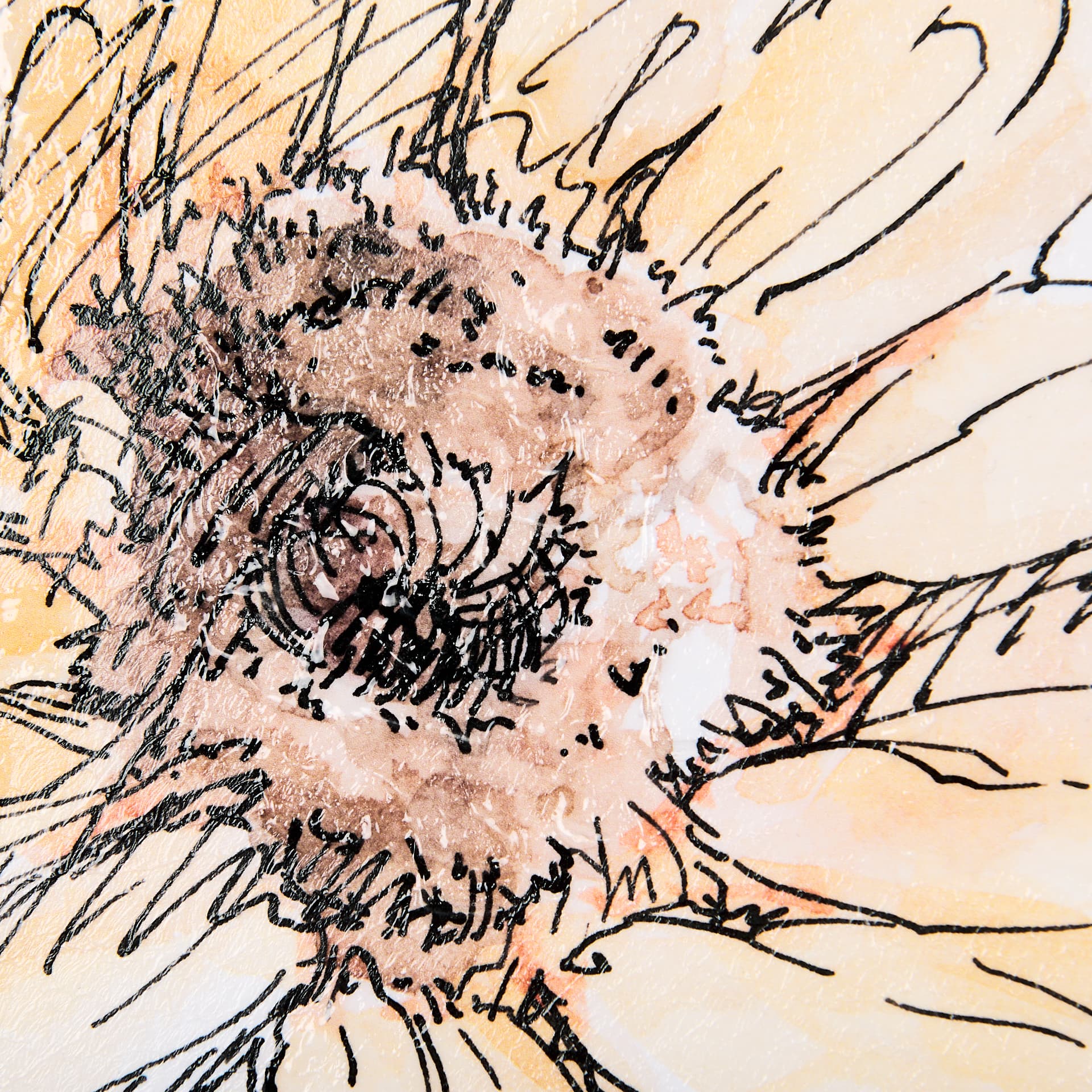 Sunflower I by Mercana Studio a Hand Embellished Textured Framed Art Print — product photograph