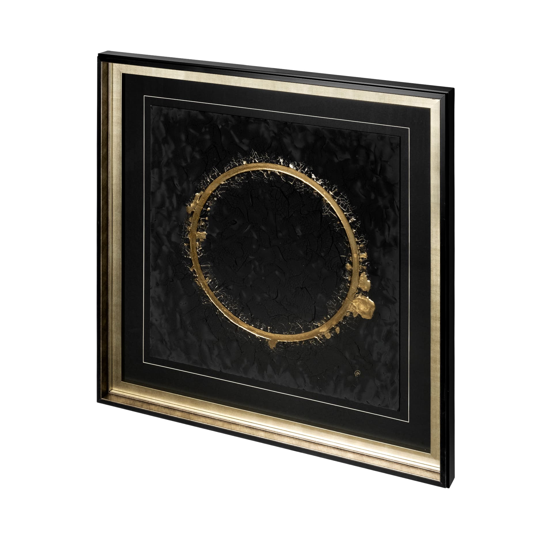 Halo II (Black) by Studio M a handmade Original Framed Artwork under Glass — product photograph