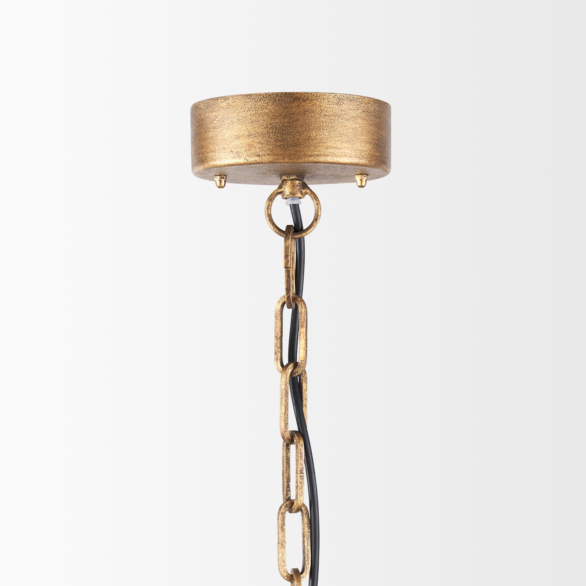 Rhone Gold Metal and Wood Beaded Chandelier — product photograph