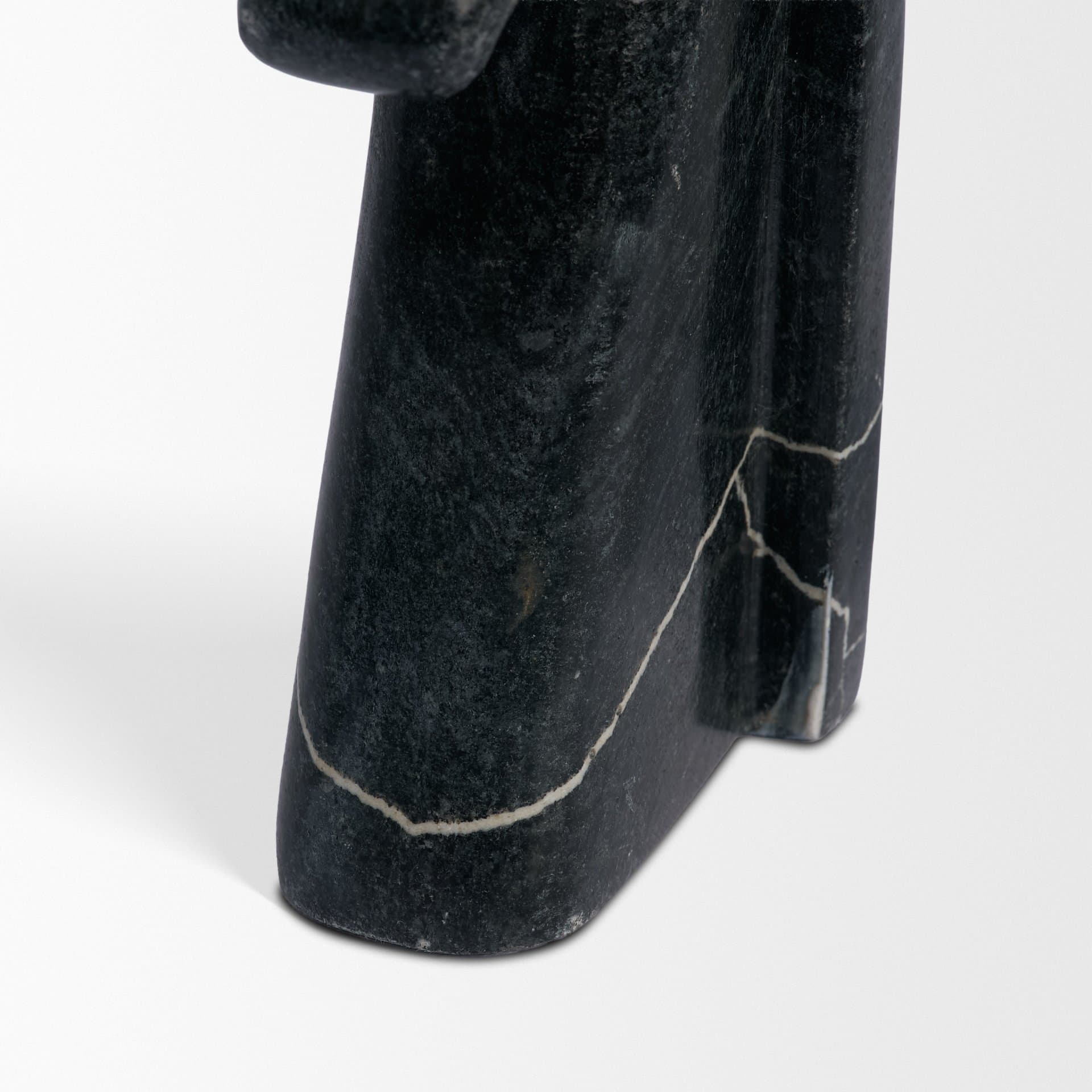 Cavalli Black and White Marble Horse Bookends — product photograph