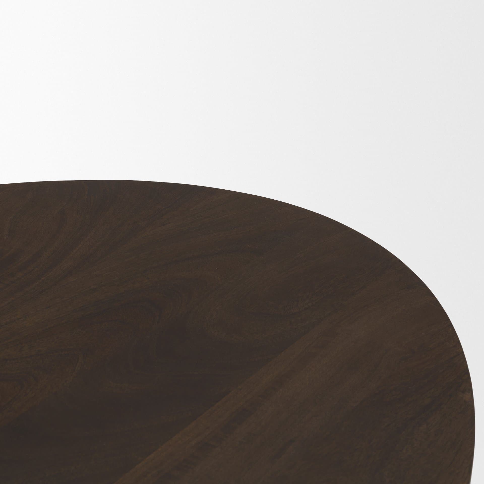 Terra 48L x 28W x 15H Dark Brown Wood Oval Fluted Coffee Table — product photograph
