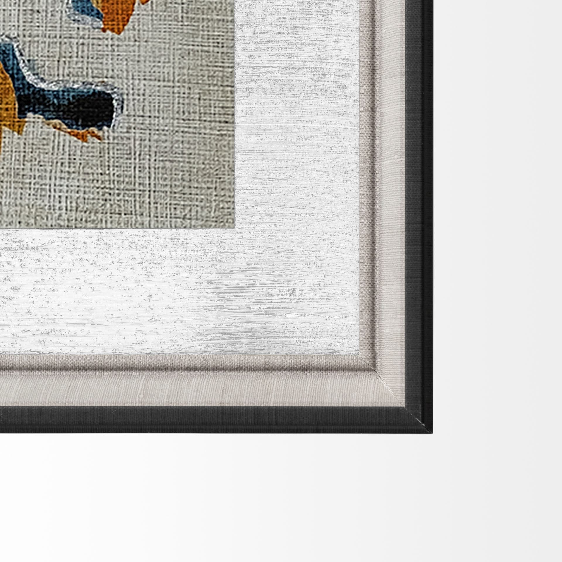 Bohemian Ikat II by Chariklia Zarris a Hand Embellished Textured Framed Art Print Matted under Glass — product photograph