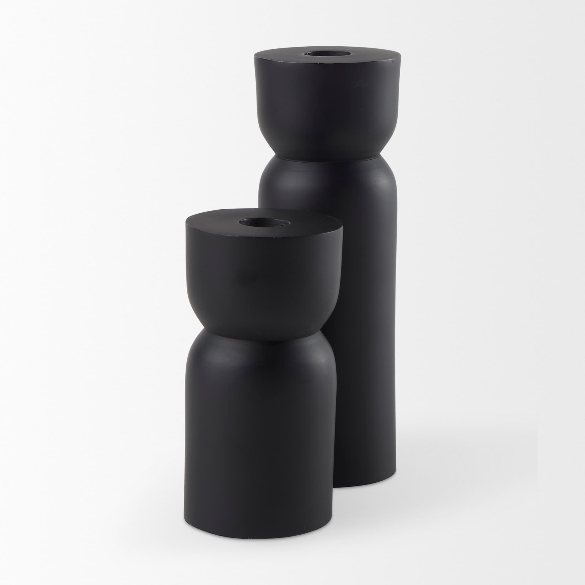 Malta Small Black Metal Candle Holder — product photograph