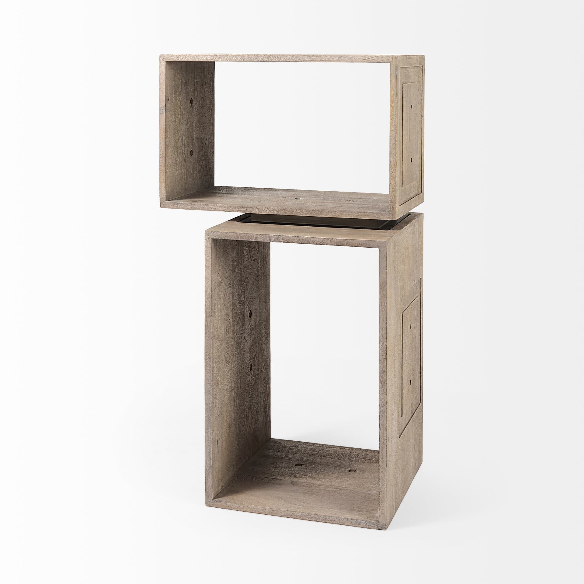Simul (Set of 2) Light Brown Wood Modular Shelving Unit — product photograph