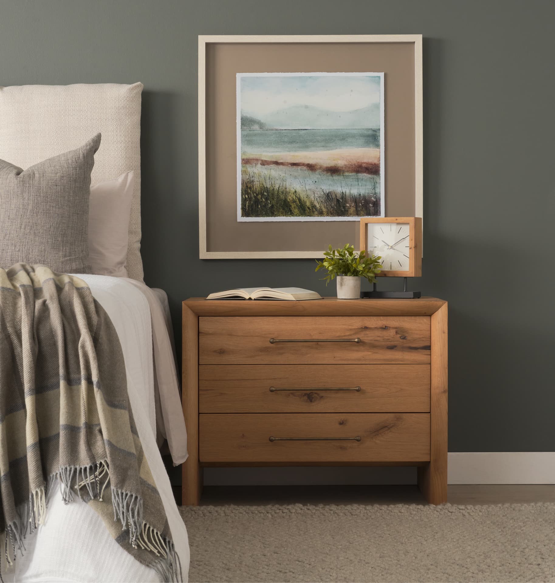 Shoreline Beauty III by Mercana Studio Hand Embelished Framed Artwork Matted under Glass — in a styled room