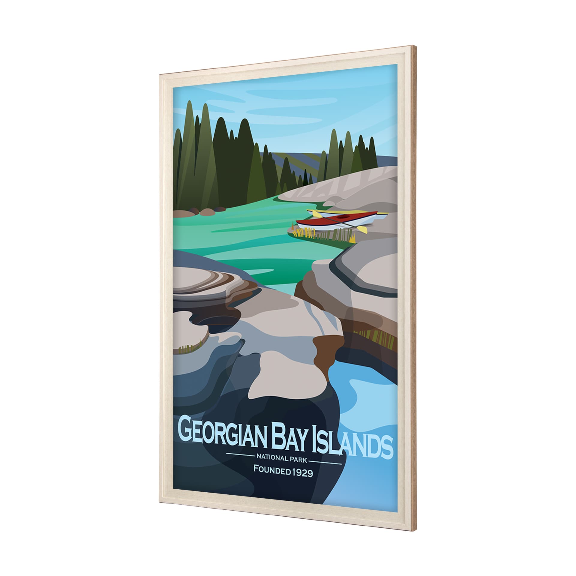 Georgian Bay Islands GO by Mercana Studio Framed Artwork Matted under Glass — product photograph