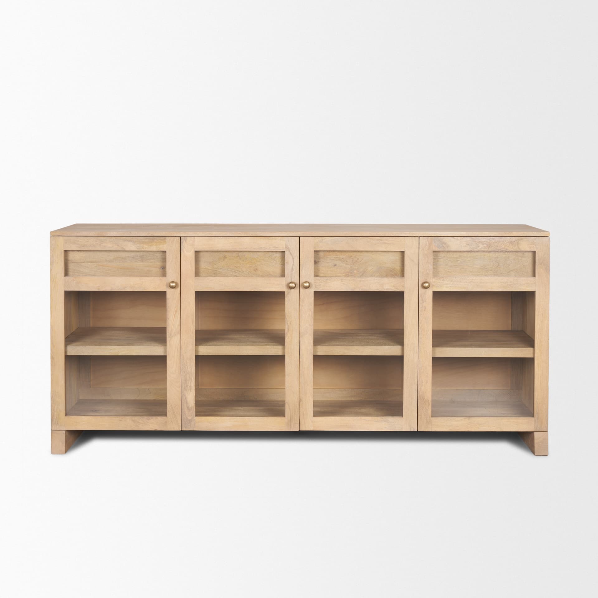 Suri Light Brown Wood w/ Glass Doors Sideboard — product photograph