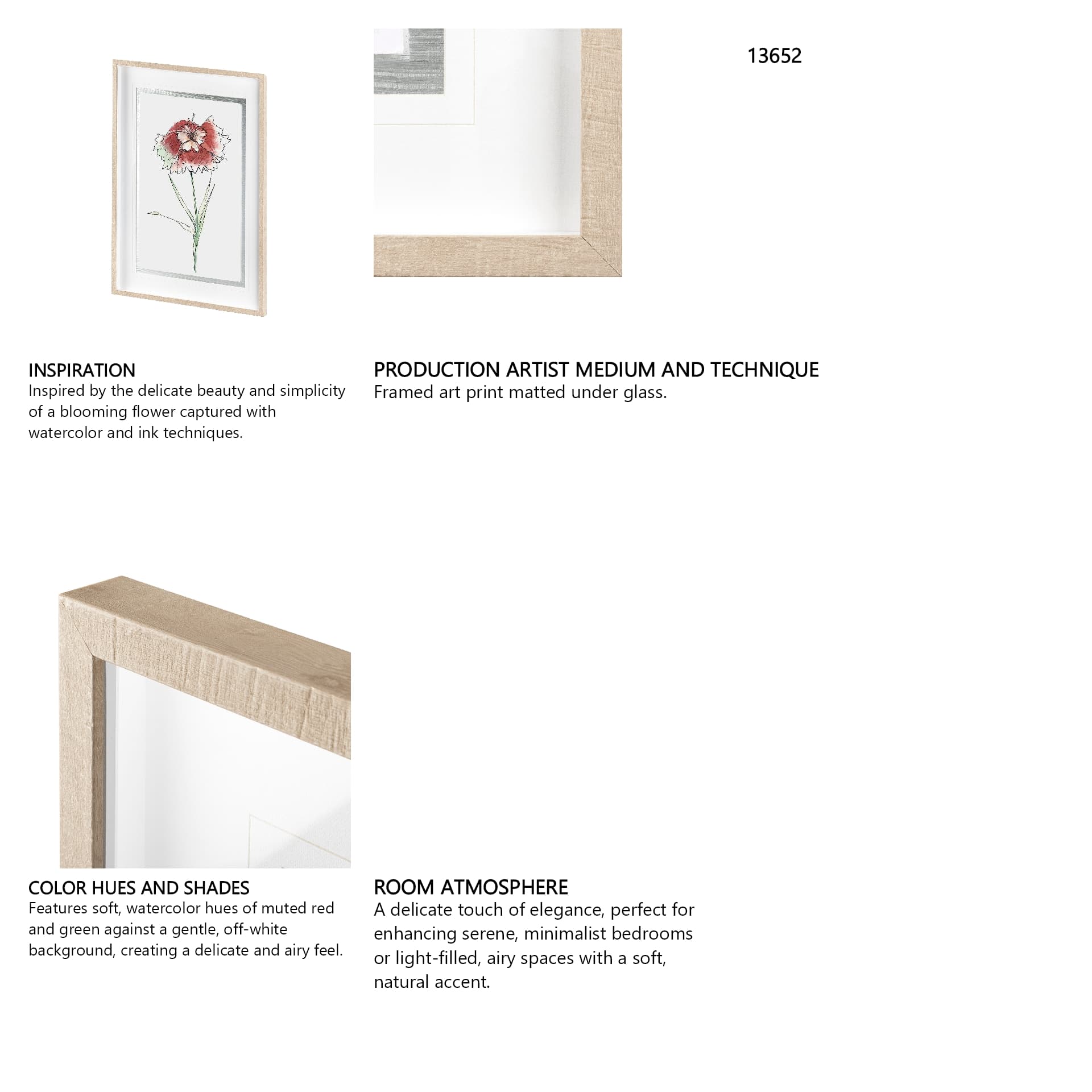 Dianthus I by Panpan Zhang a Framed Art Print Matted under Glass — in a styled room