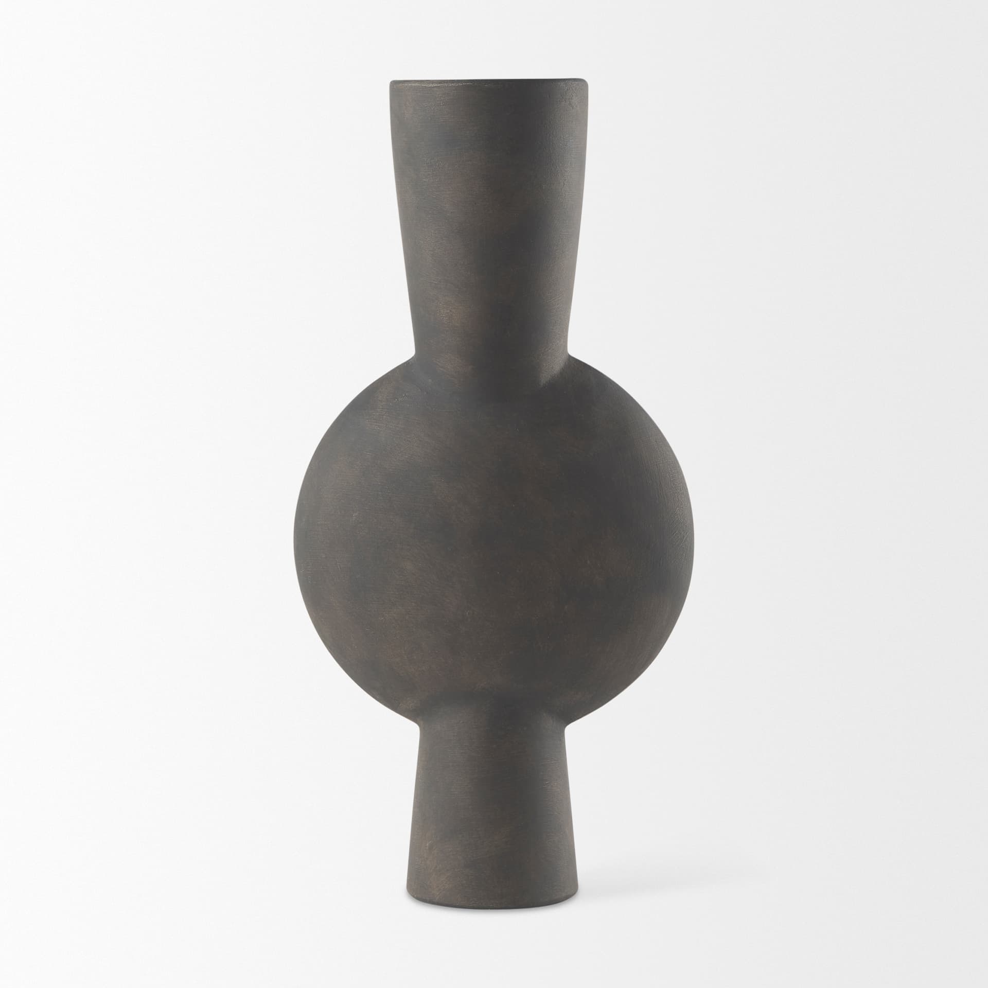 Kaz 8.3L x 3.9W x 16.7H Earthy Brown Ceramic Vase — product photograph
