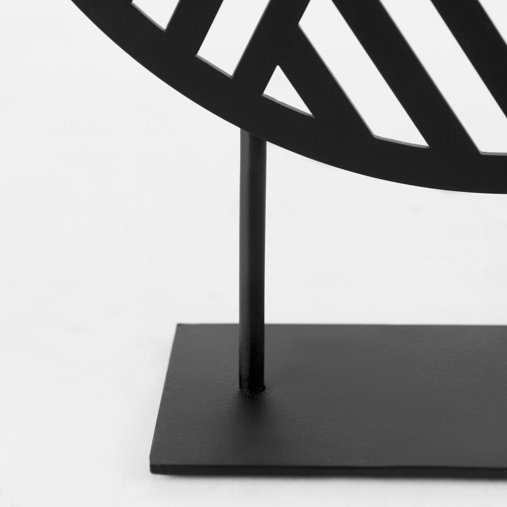 Micra 11.0L x 3.0W x 13.4H Matte Black Metal Decorative Object on a Stand — product photograph