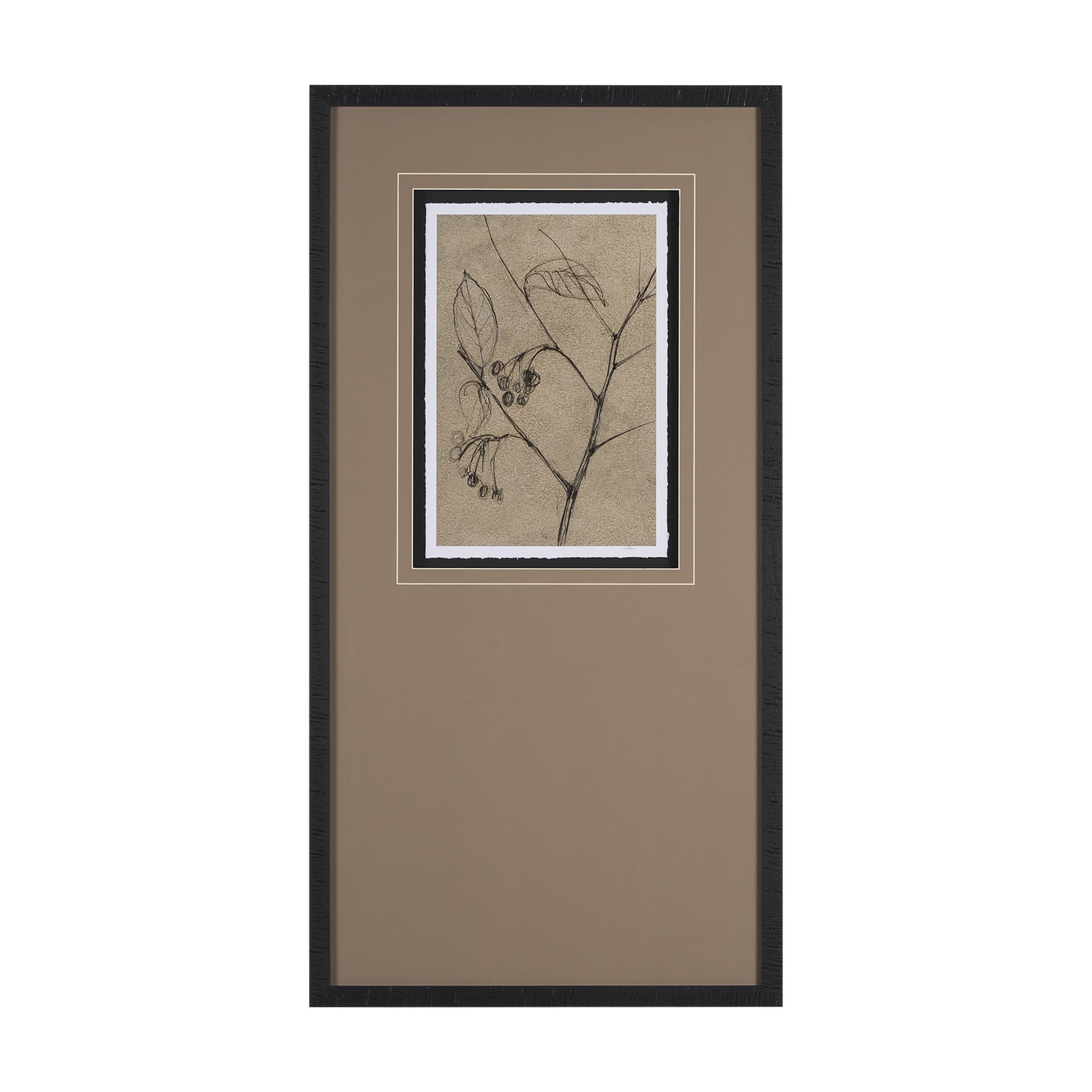 Black Chokecherry 2 by Mercana Studio a Hand Embellished Framed Art Print Matted under Glass — product photograph
