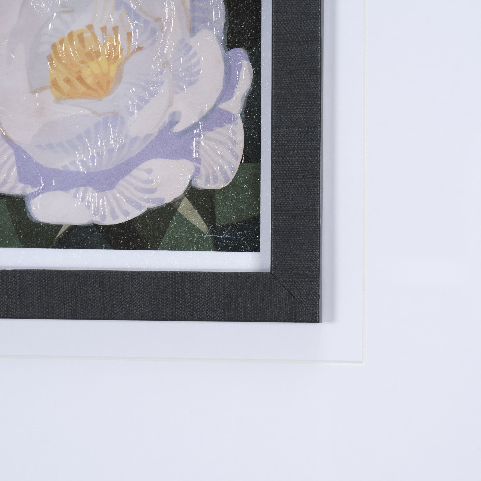 Flower Portrait V by Mercana Studio a Hand Embellished Textured Framed Art Print Matted under Glass — product photograph