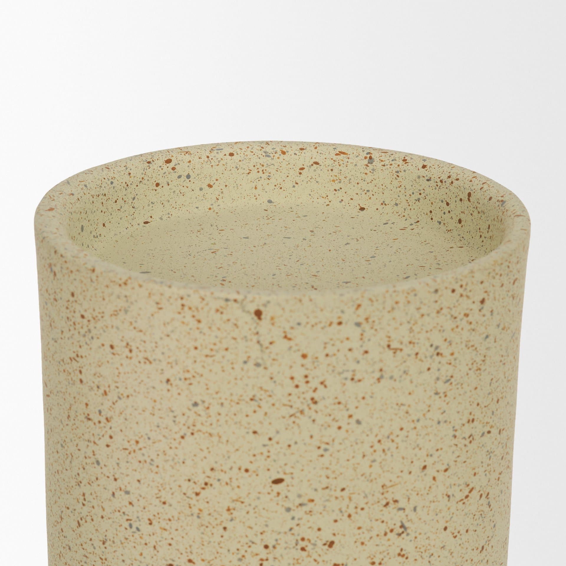 Akira Large Textured Beige Metal Pillar Candle Holder — product photograph