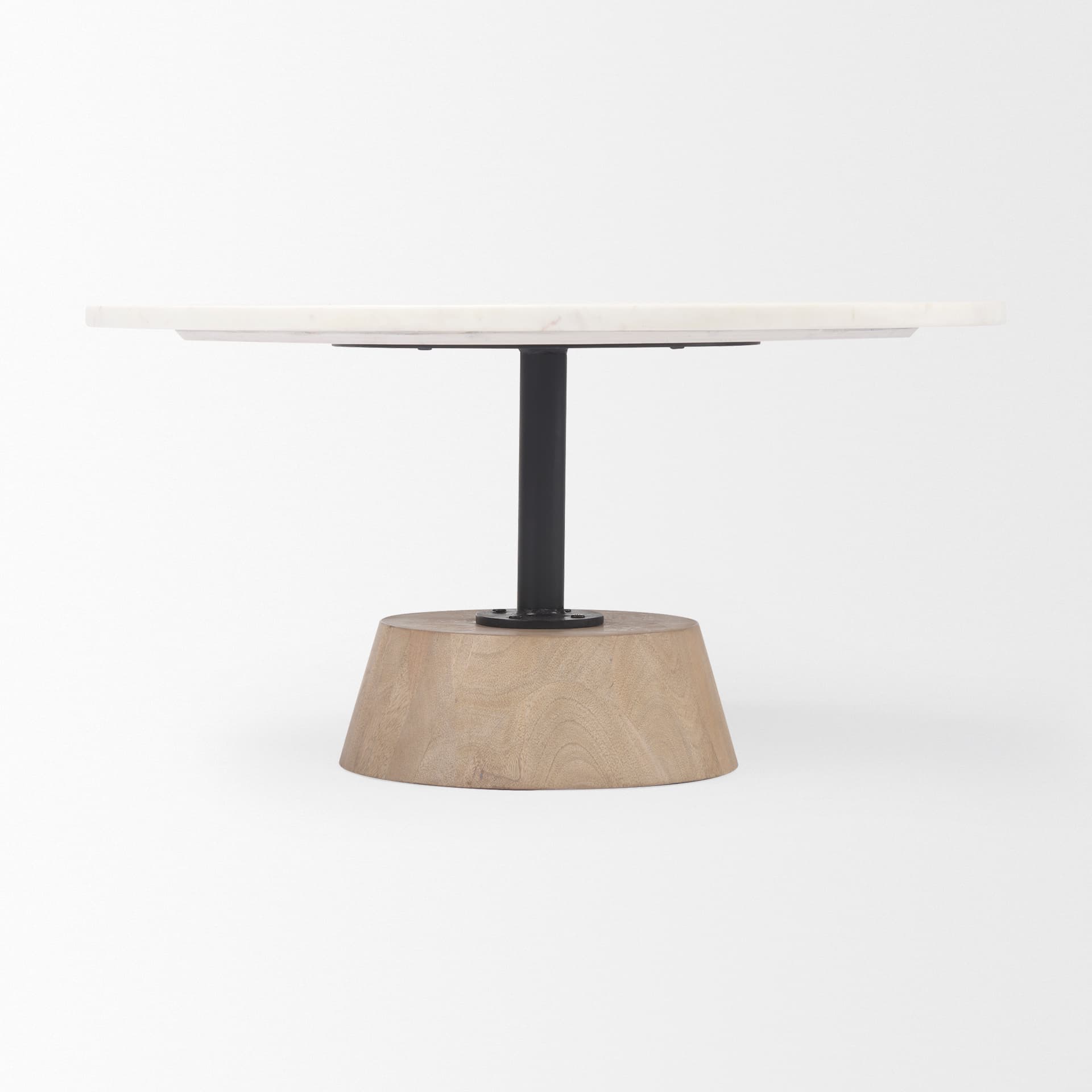Maxwell Marble Top Pedestal Base Round Coffee Table — product photograph