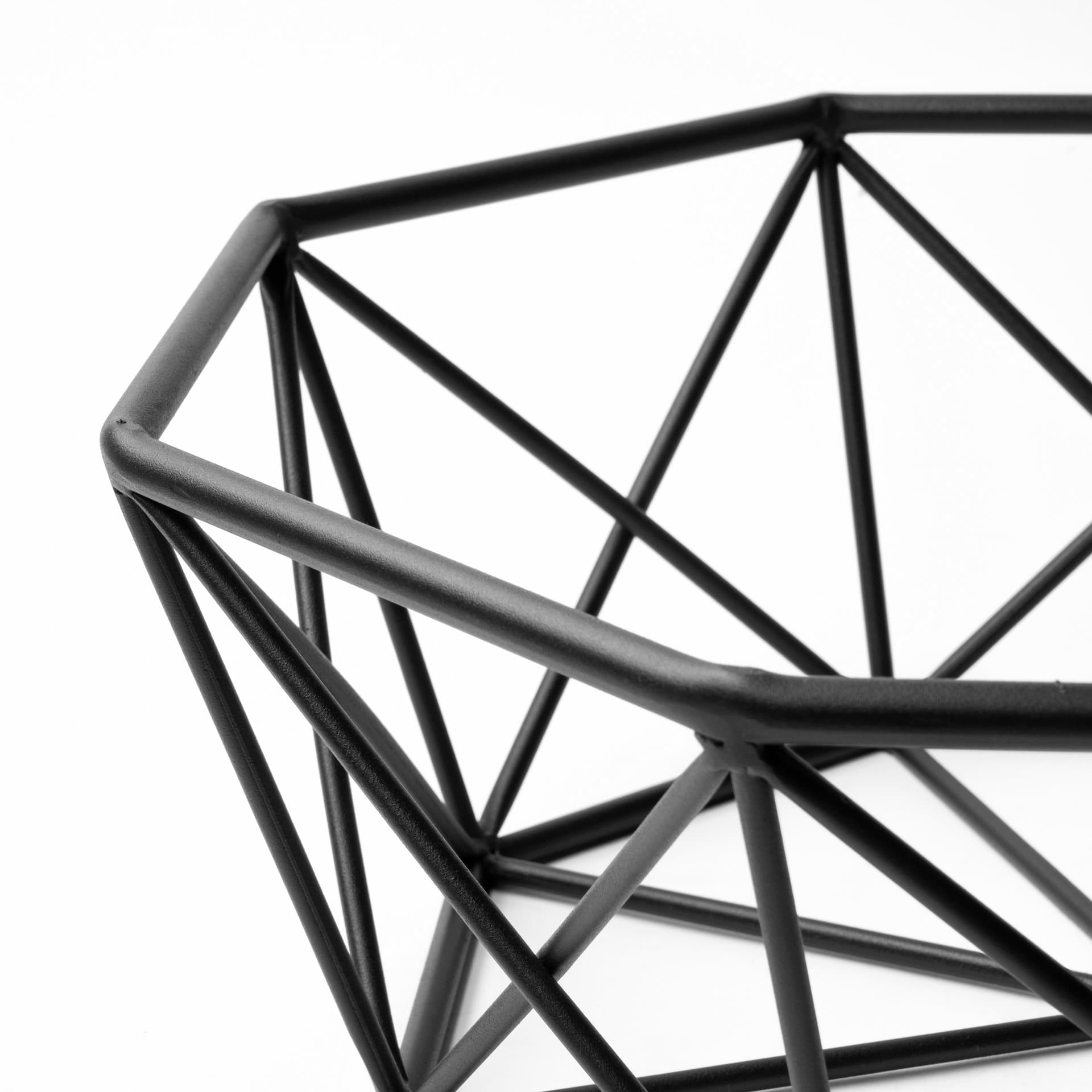 Davy 17L x 17W Black Metal Large Hexagonal Bowl — product photograph