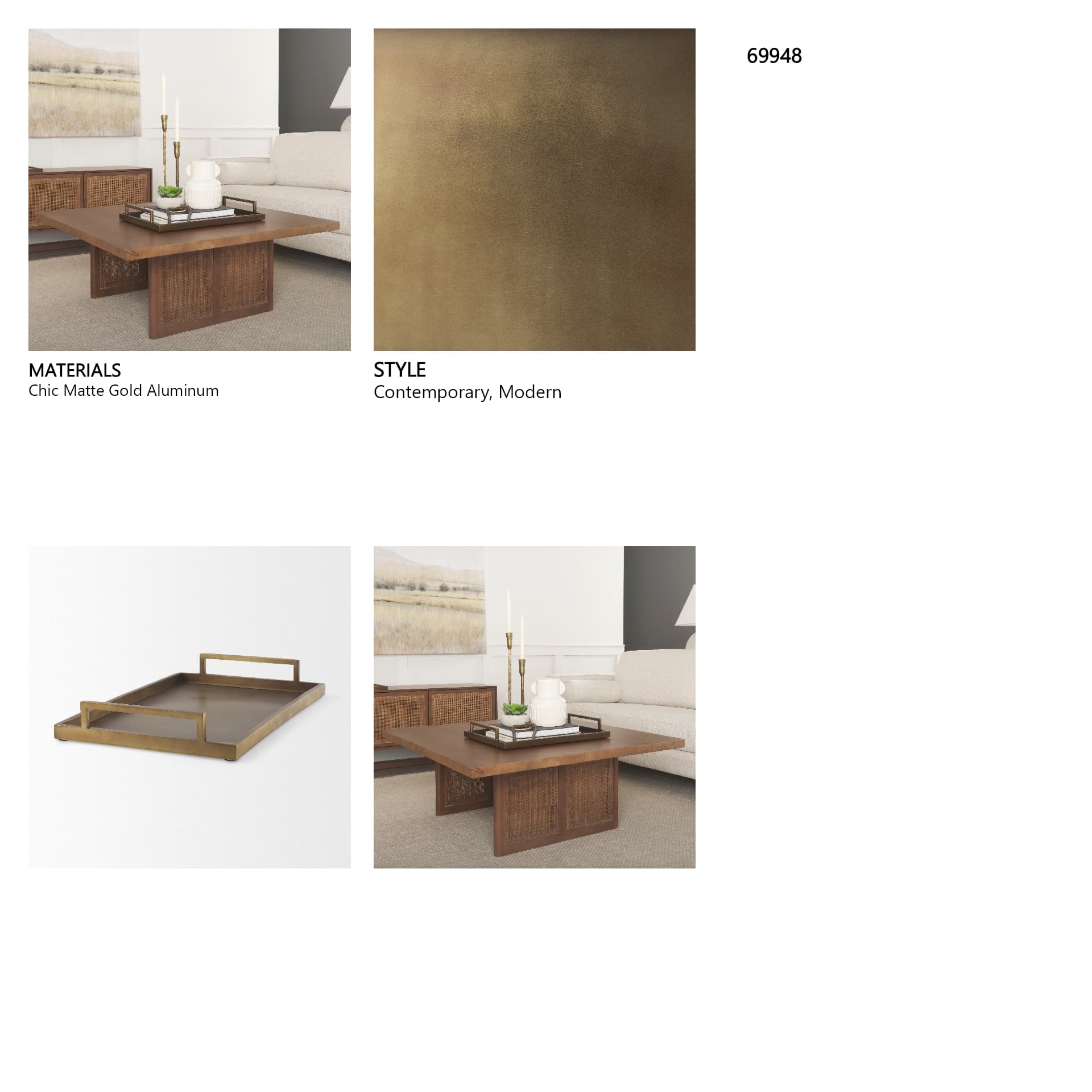 Shay Aluminium Tray - Large — in a styled room
