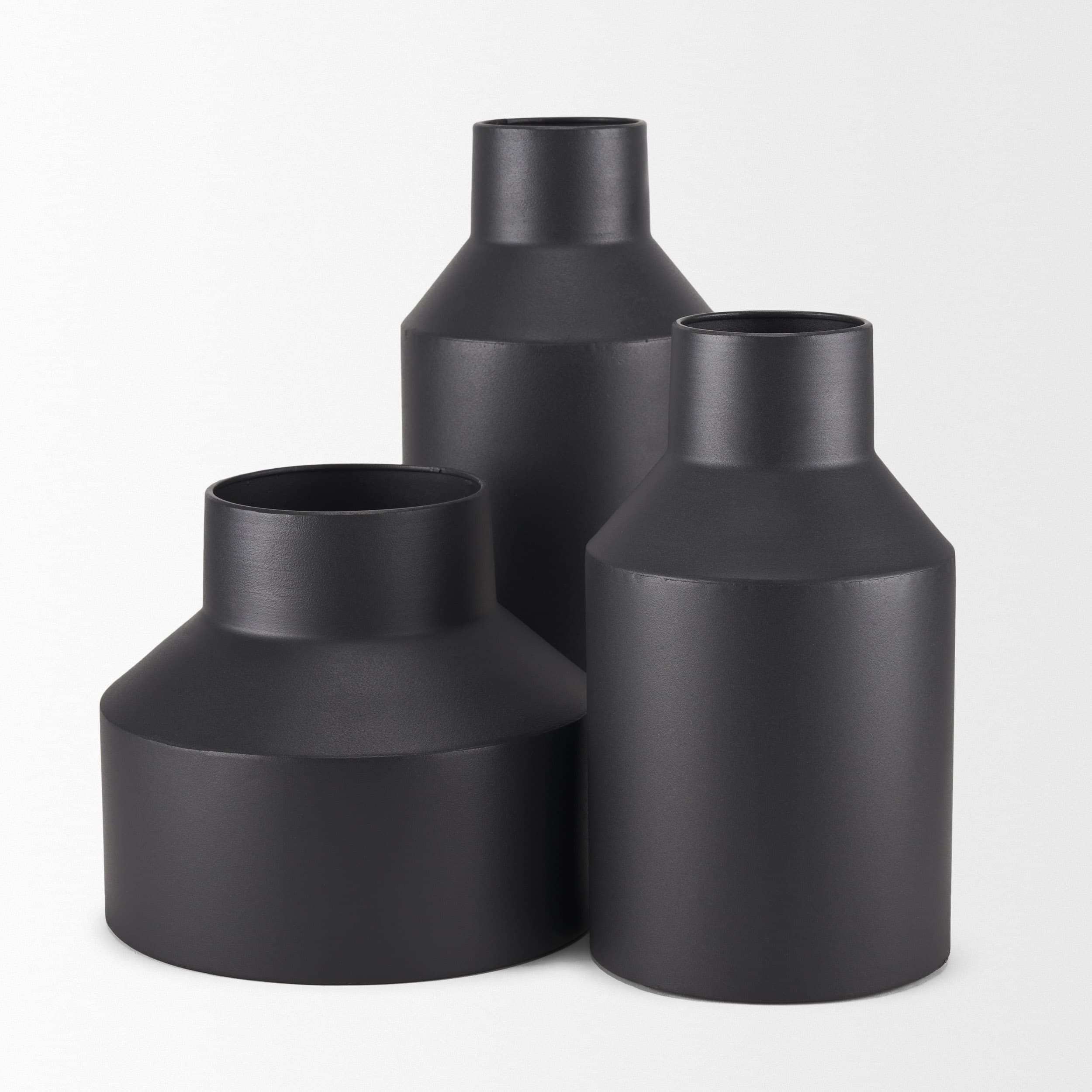 Tosca Tall Matte Black Metal Vase — product photograph