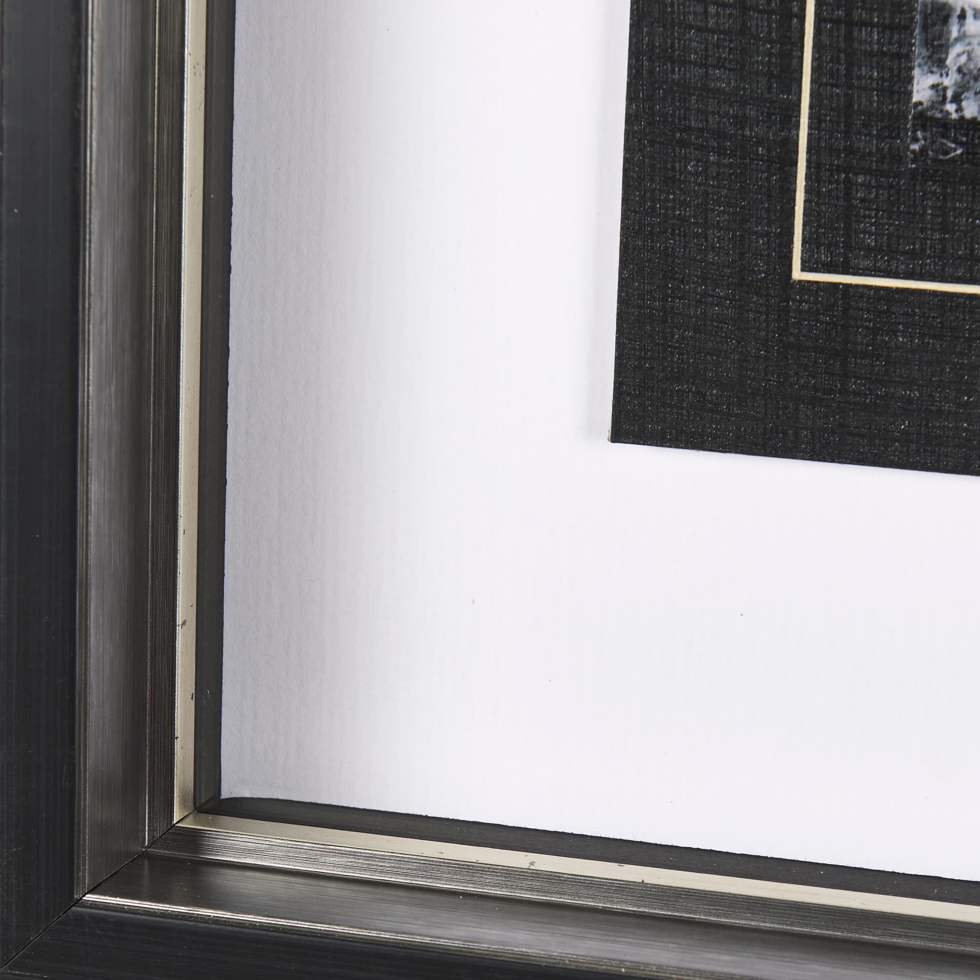 Black Composition II by Mercana Studio Hand Embellished Textured Framed Art Print Matted under Glass — product photograph