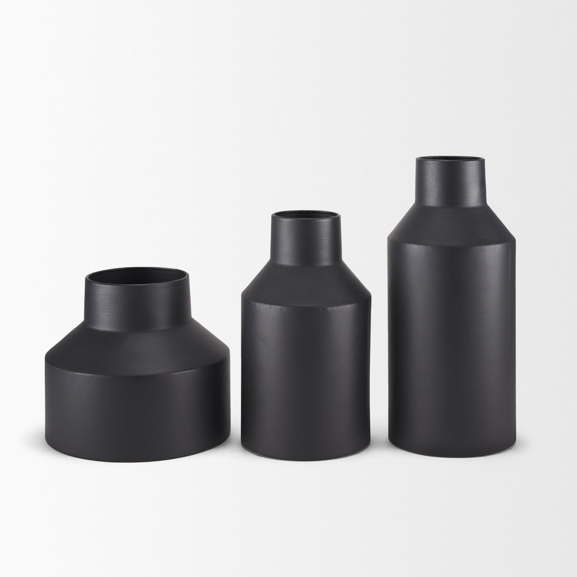 Tosca Medium Matte Black Metal Vase — product photograph
