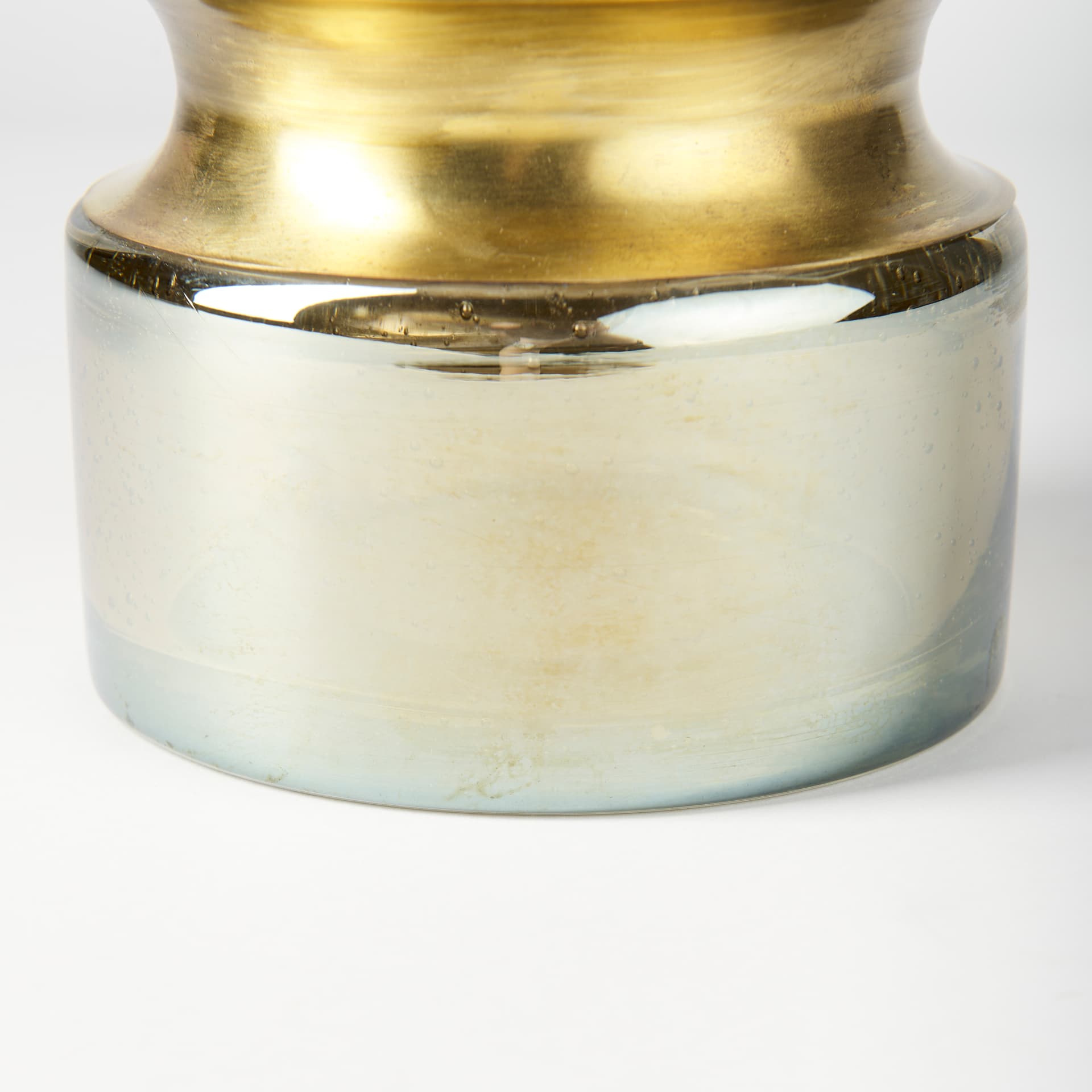 Adriatic I Small Brushed Gold Metal Glass Vase — product photograph