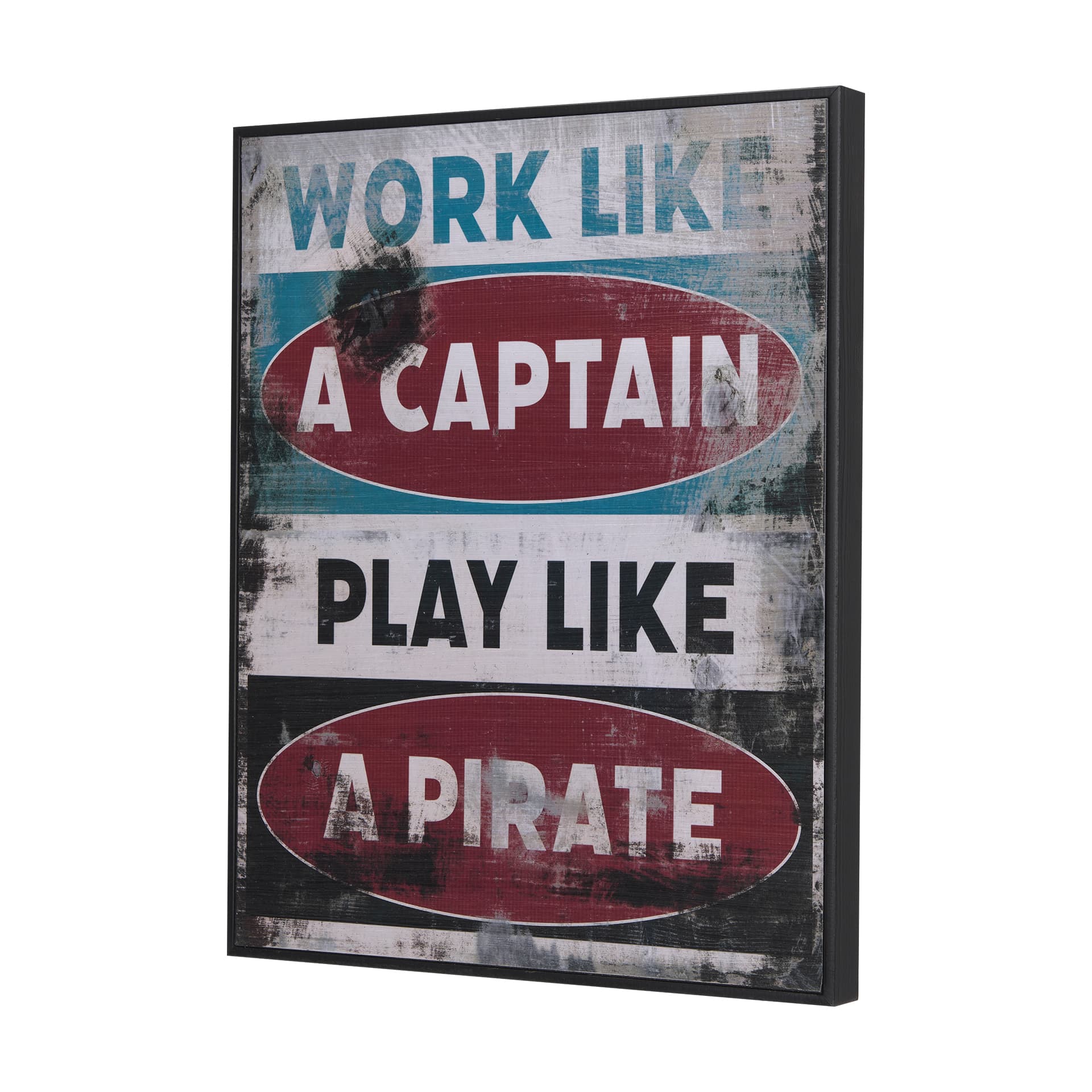 Work Like A Captain by Mercana Studio a Hand Embellished Textured Framed Art Print — product photograph