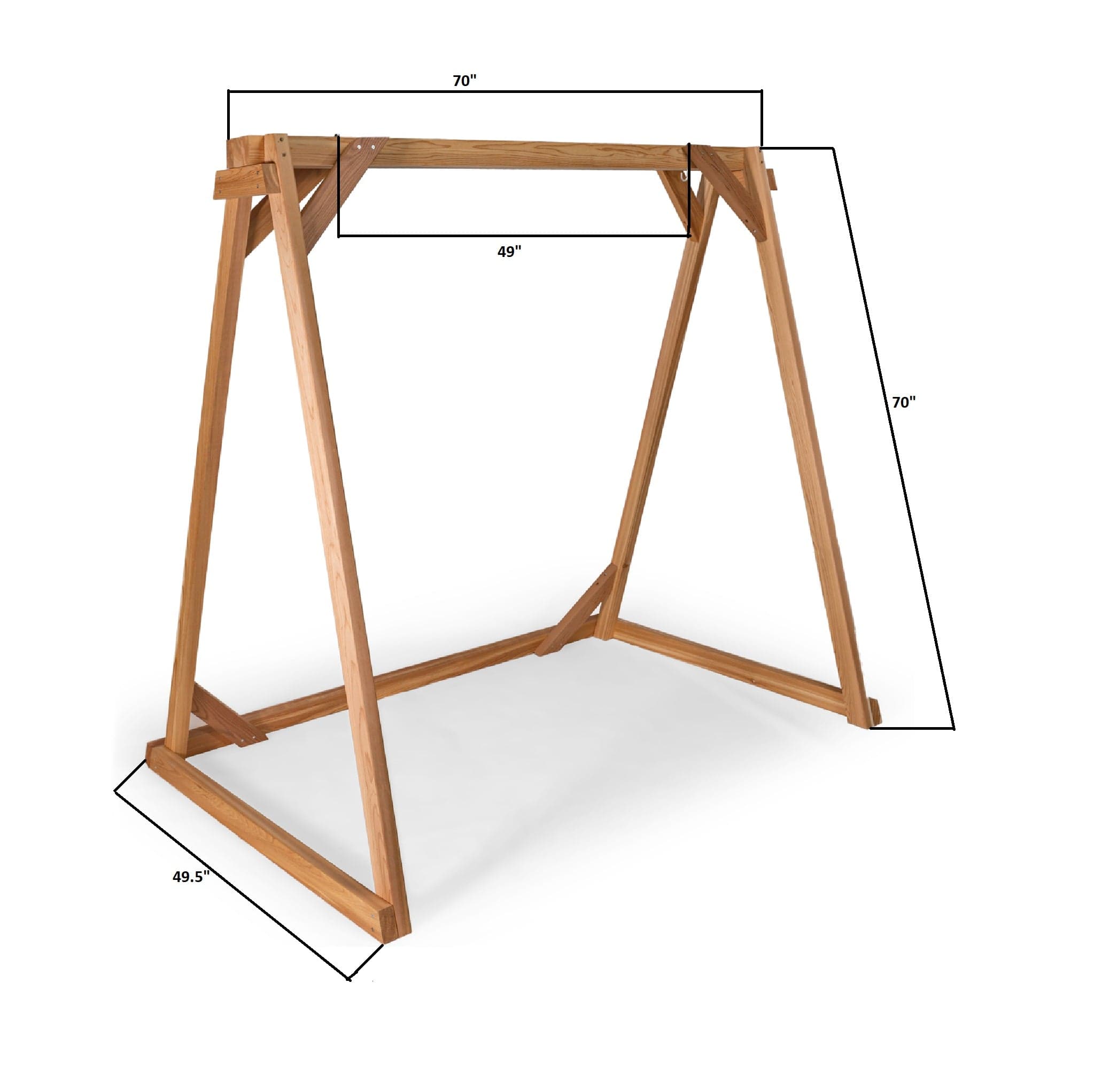 6-Ft A-Frame Cedar Garden Swing Stand — product photograph