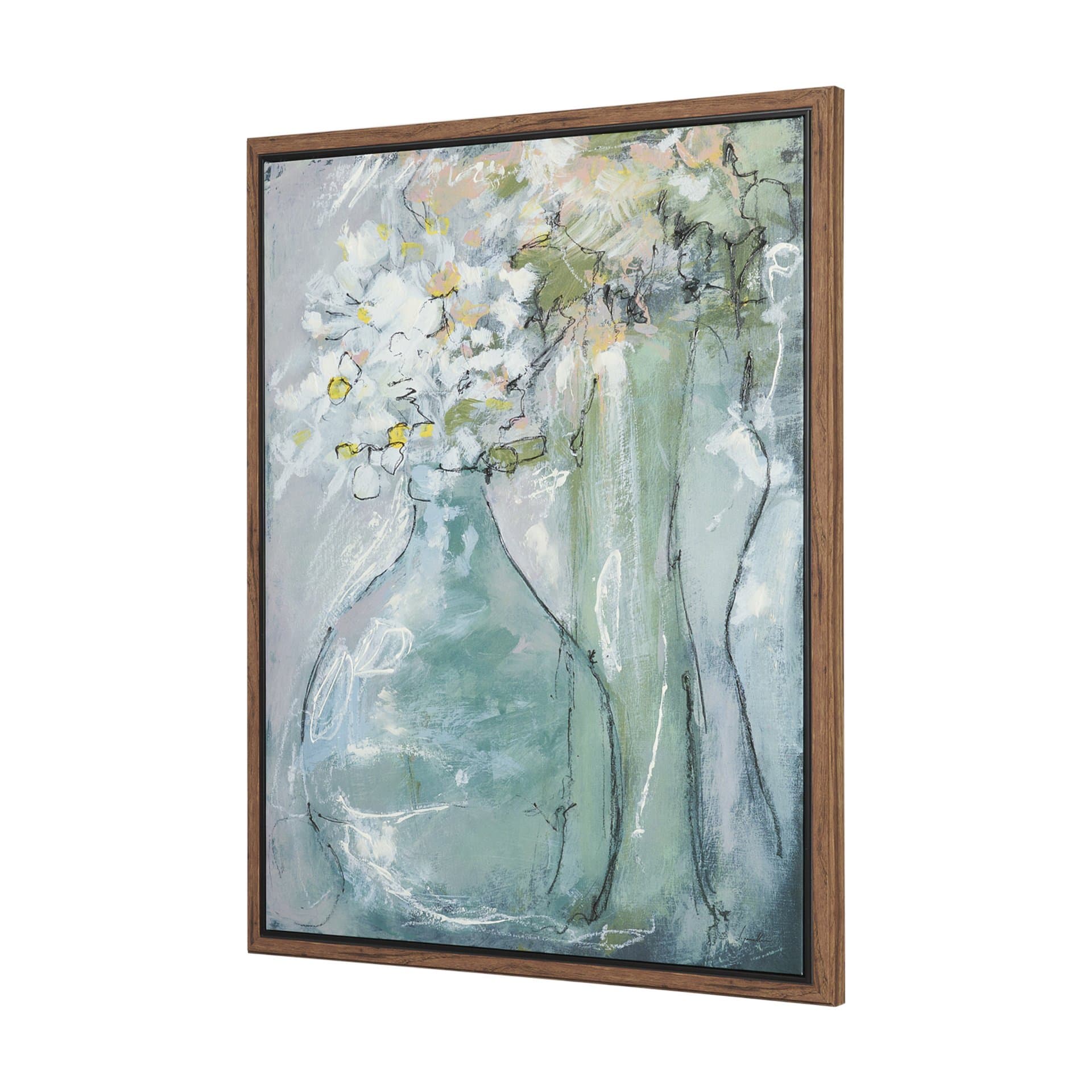 Posies II by Mercana Studio Hand-Embellished Textured Framed Canvas Artwork — product photograph