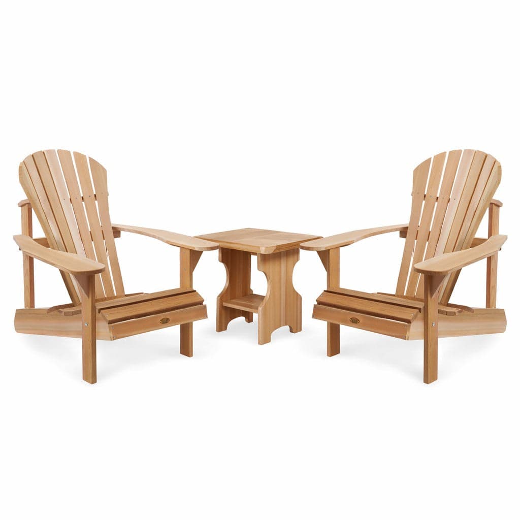 3-Piece Adirondack Cedar Chair & Table Set — product photograph