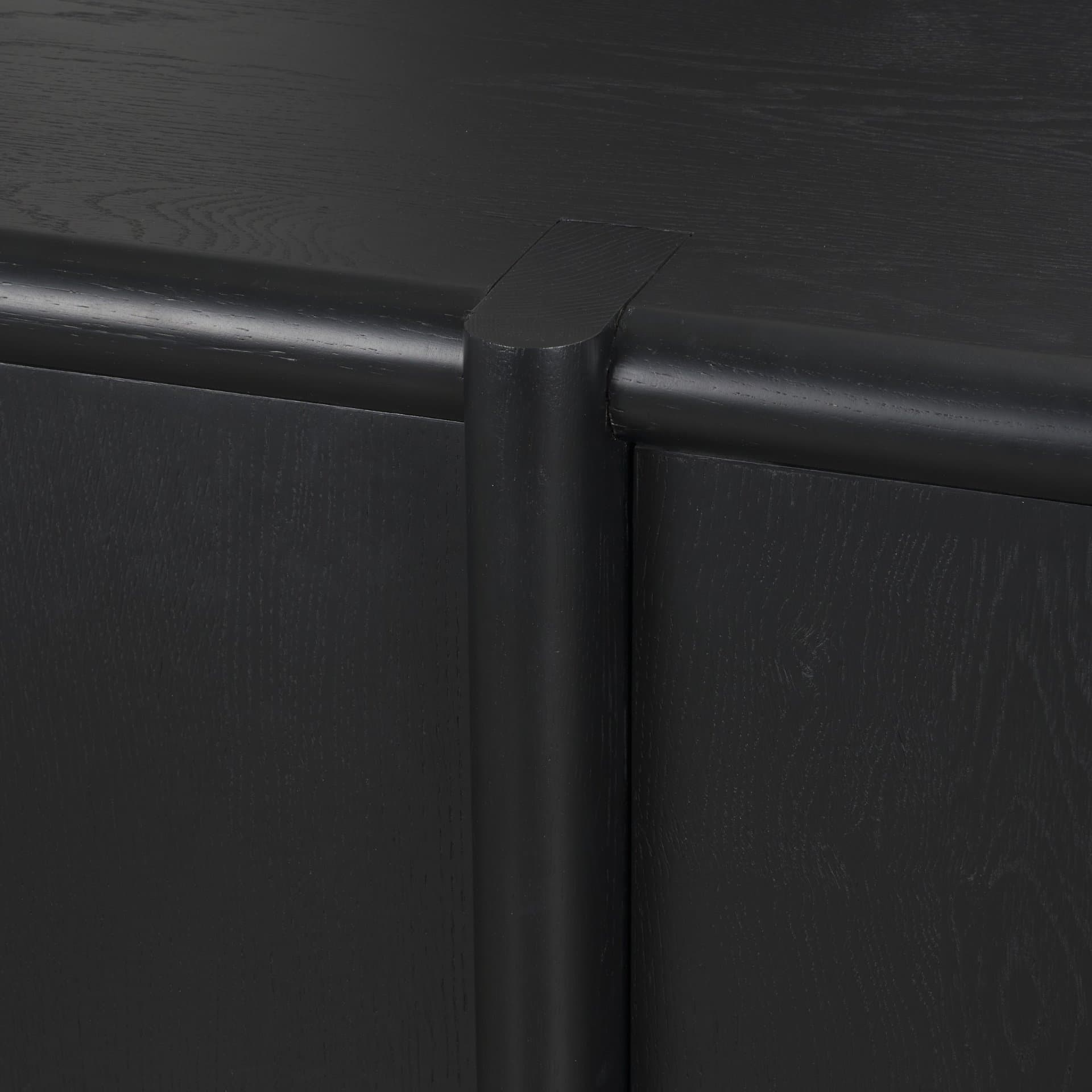 Rowan Black Oak Wood Closed 4 Door Sideboard — product photograph