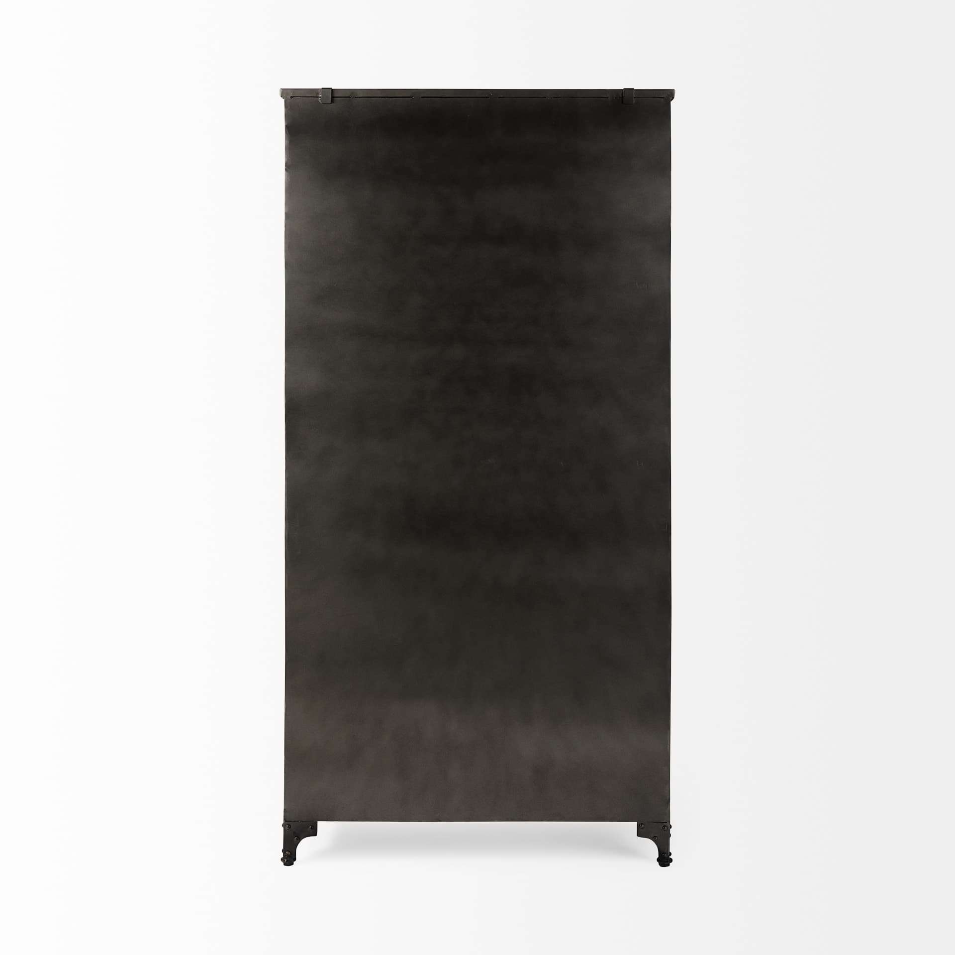 Poppy II 73.8" H Black Metal With Glass Door Display Cabinet — product photograph