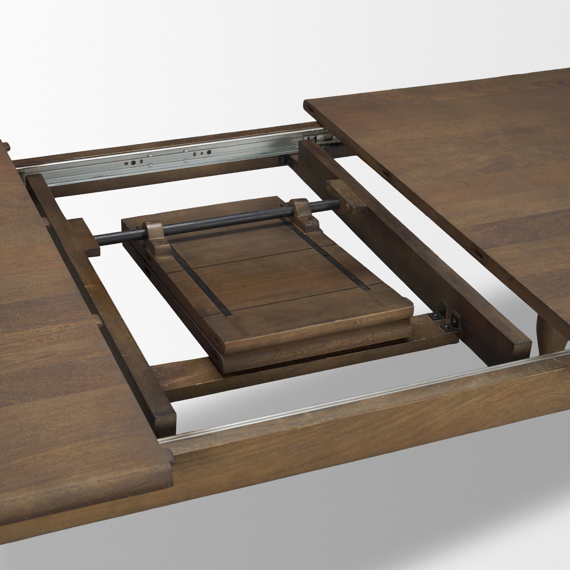 Angeline 96"L x 48"W Extendable Dining Table | Dark Brown Wood | Seats 8-10 — product photograph