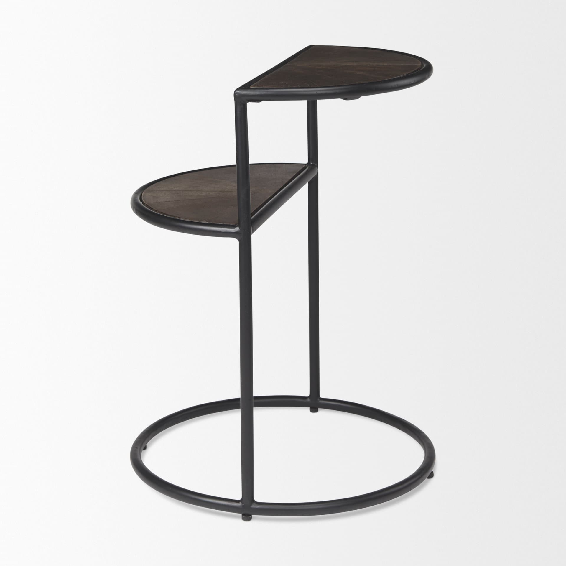 Arlo 20.5L x 20.5W x 24.4H Brown Wood W/Black Metal End Table — product photograph