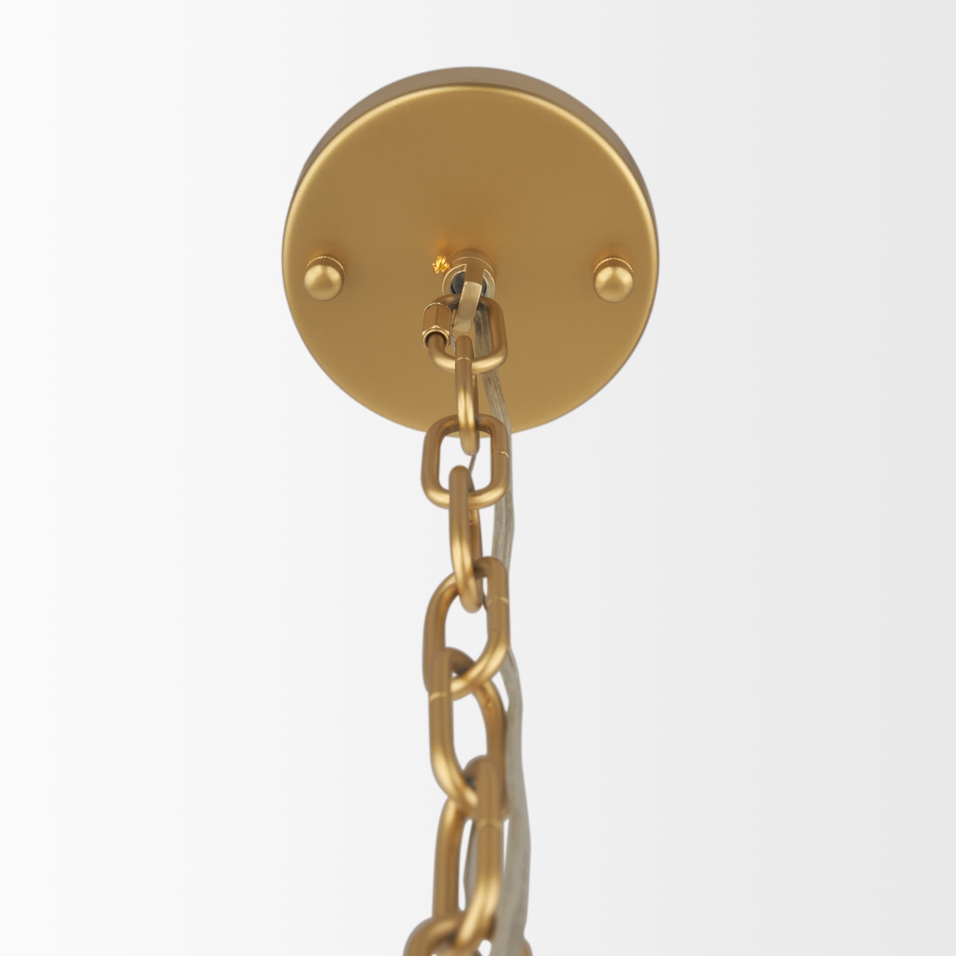 Barbara Brushed Gold Metal w/ Frosted Glass Globes 18-Light Chandelier — product photograph
