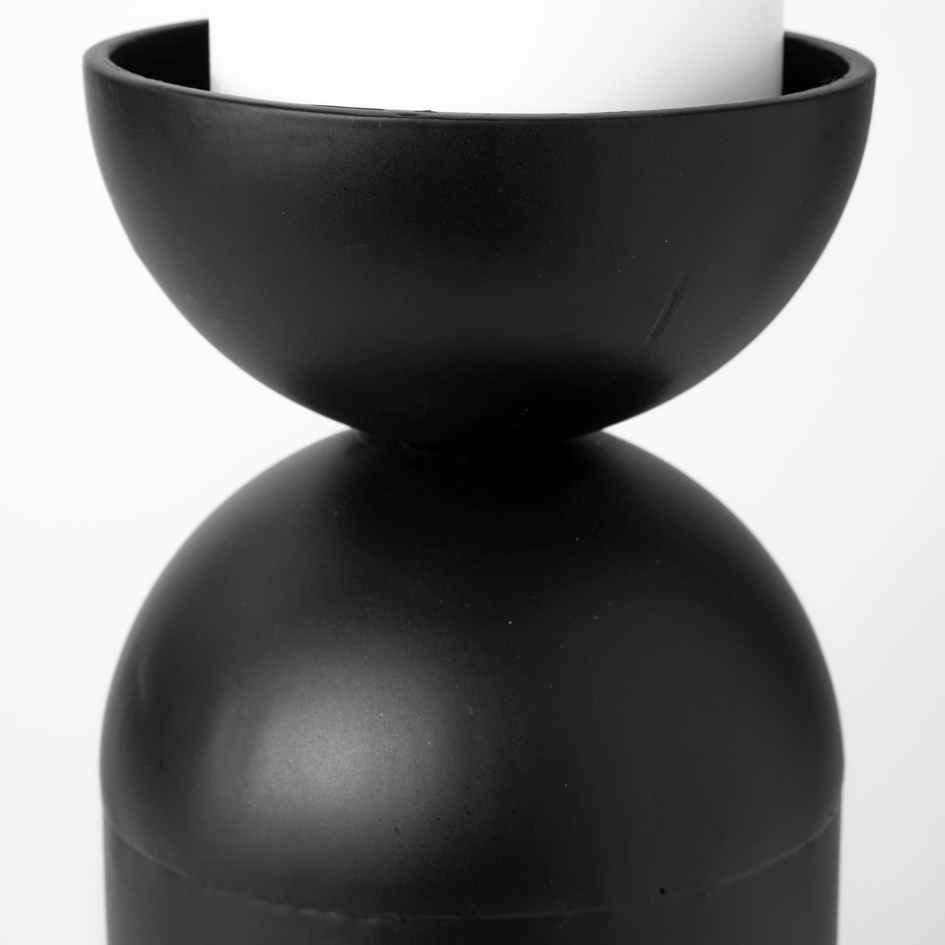 Alex Small Black Metal Cylindrical Table Candle Holder — product photograph