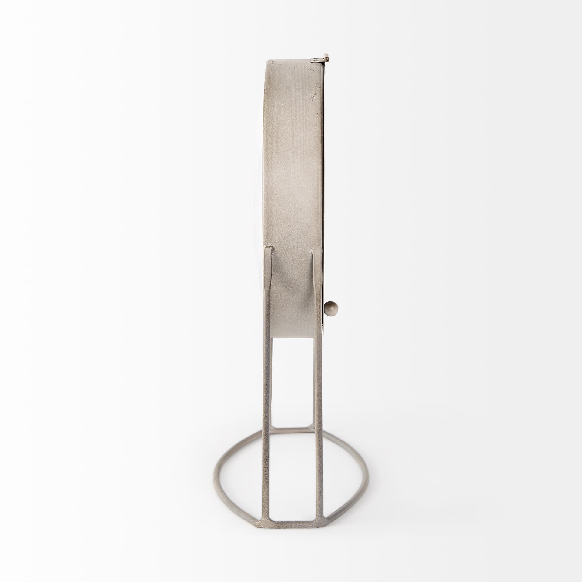 Aurus Matte Gray Metal Table Clock — product photograph