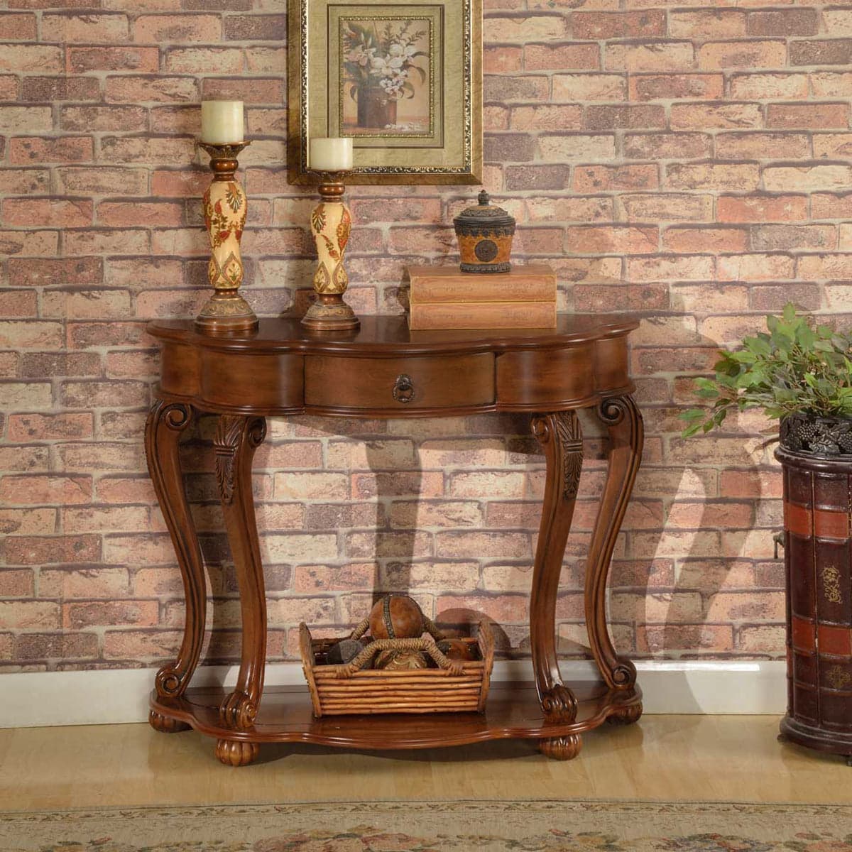 Console Old World Table Cherry Finish — product photograph