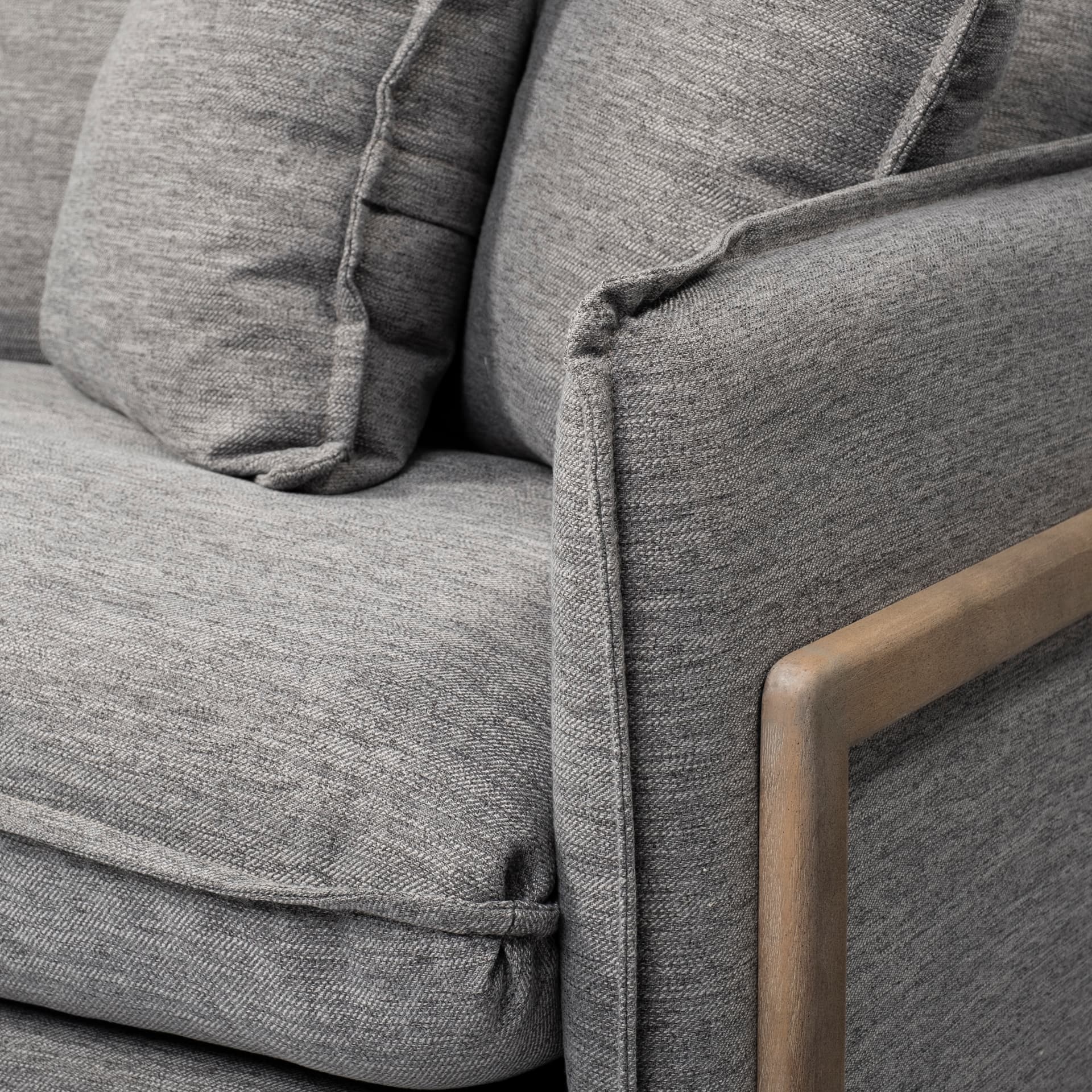 Roy I 84" Castlerock Gray Upholstered Three Seater Sofa — product photograph