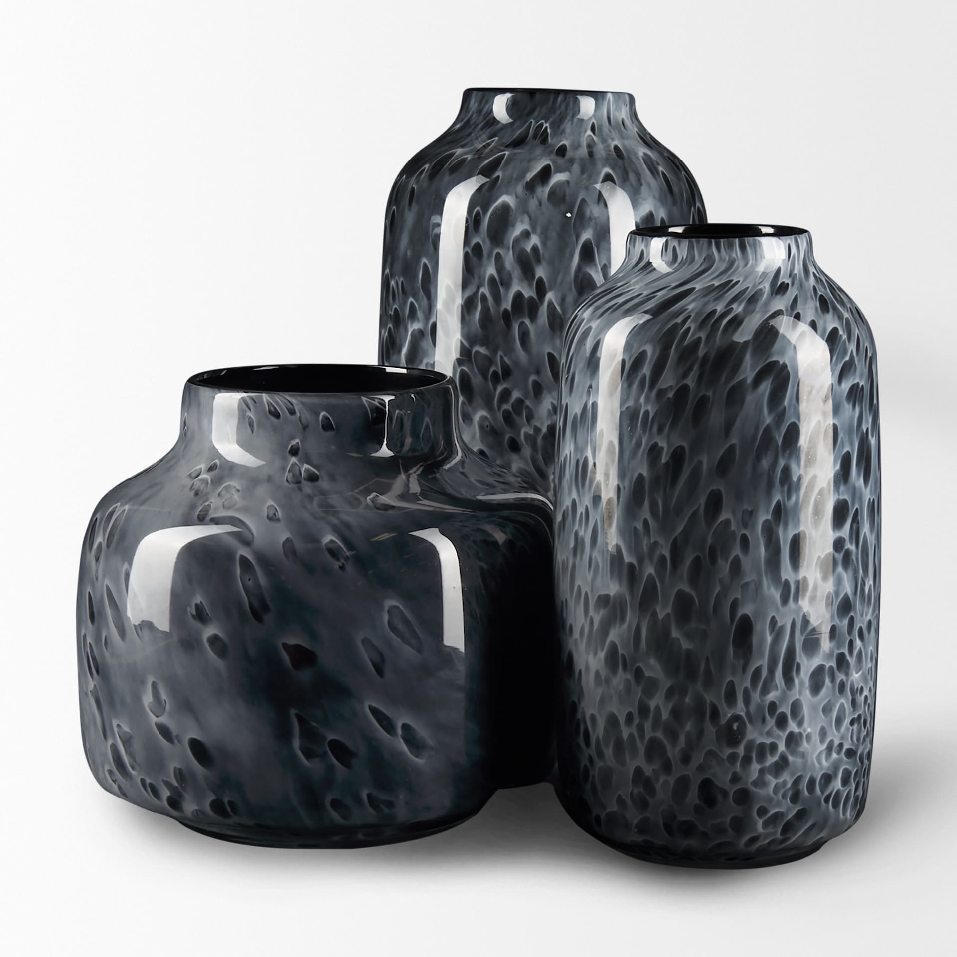 Masai Medium Black Mottled Glass Vase — product photograph