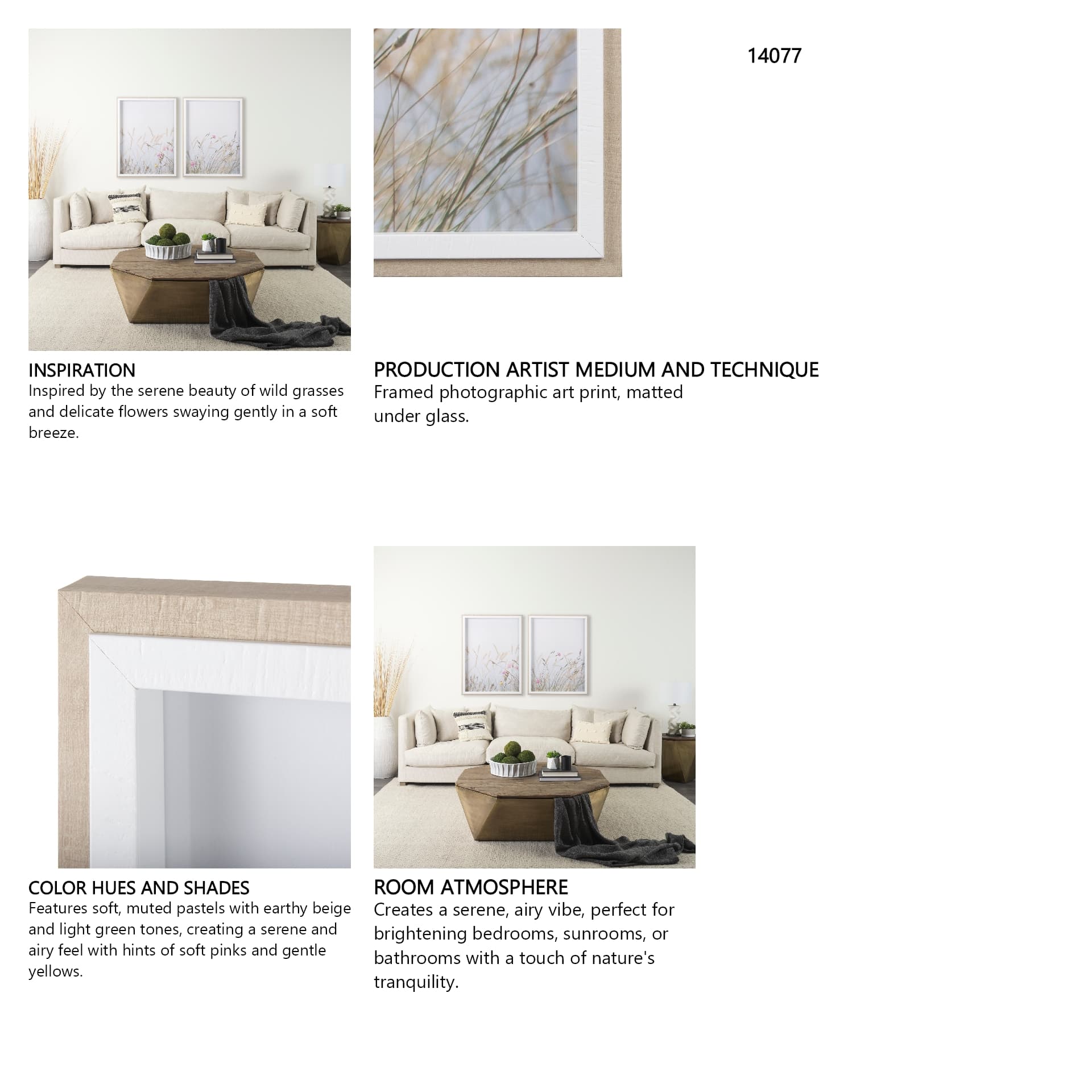 Wildflower Fade - L by Mercana Studio a Framed Photo Art Print Matted under Glass — in a styled room