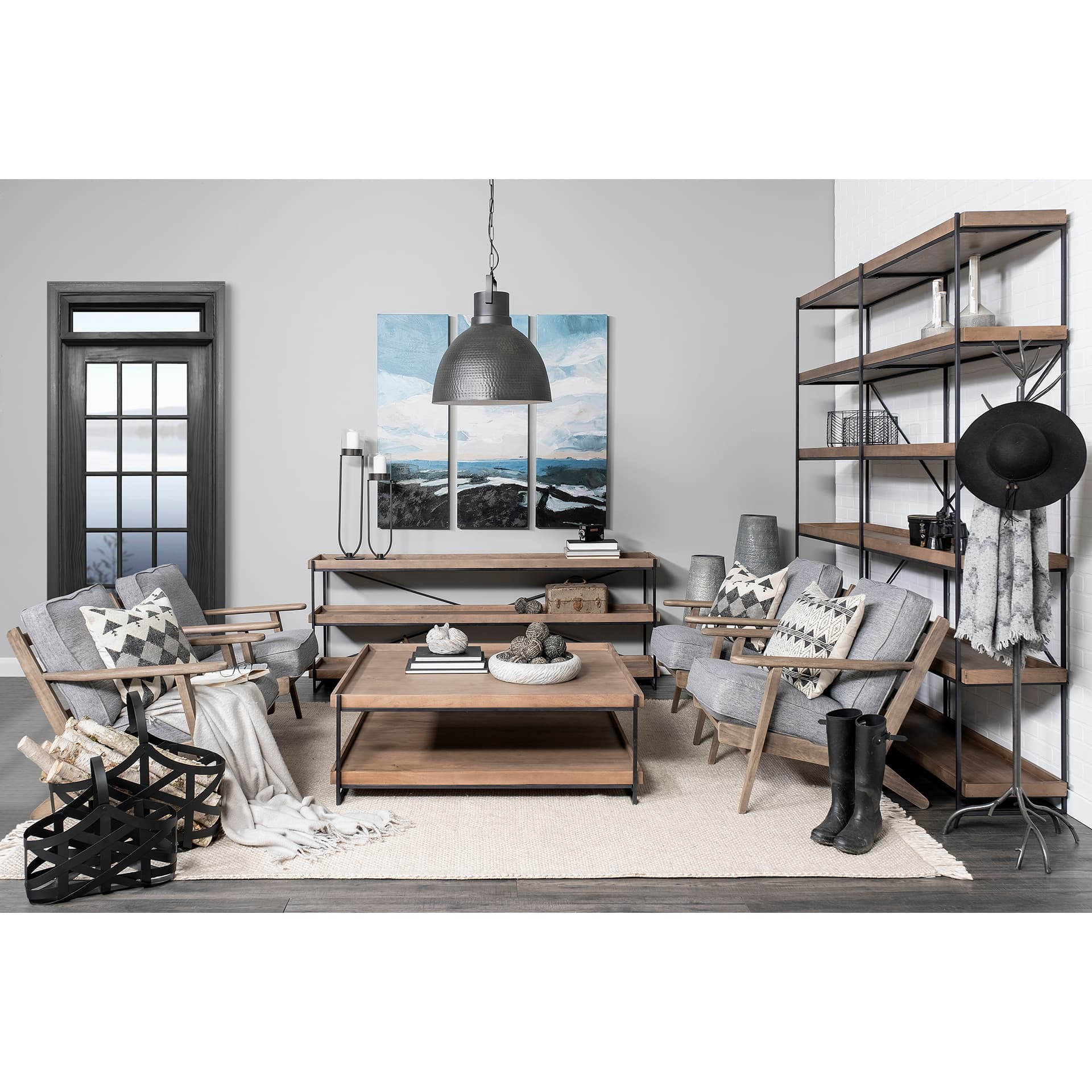 Tyrell (Set of 2) 23L x 11W; 18L x 8W Black Iron Metal Baskets — product photograph