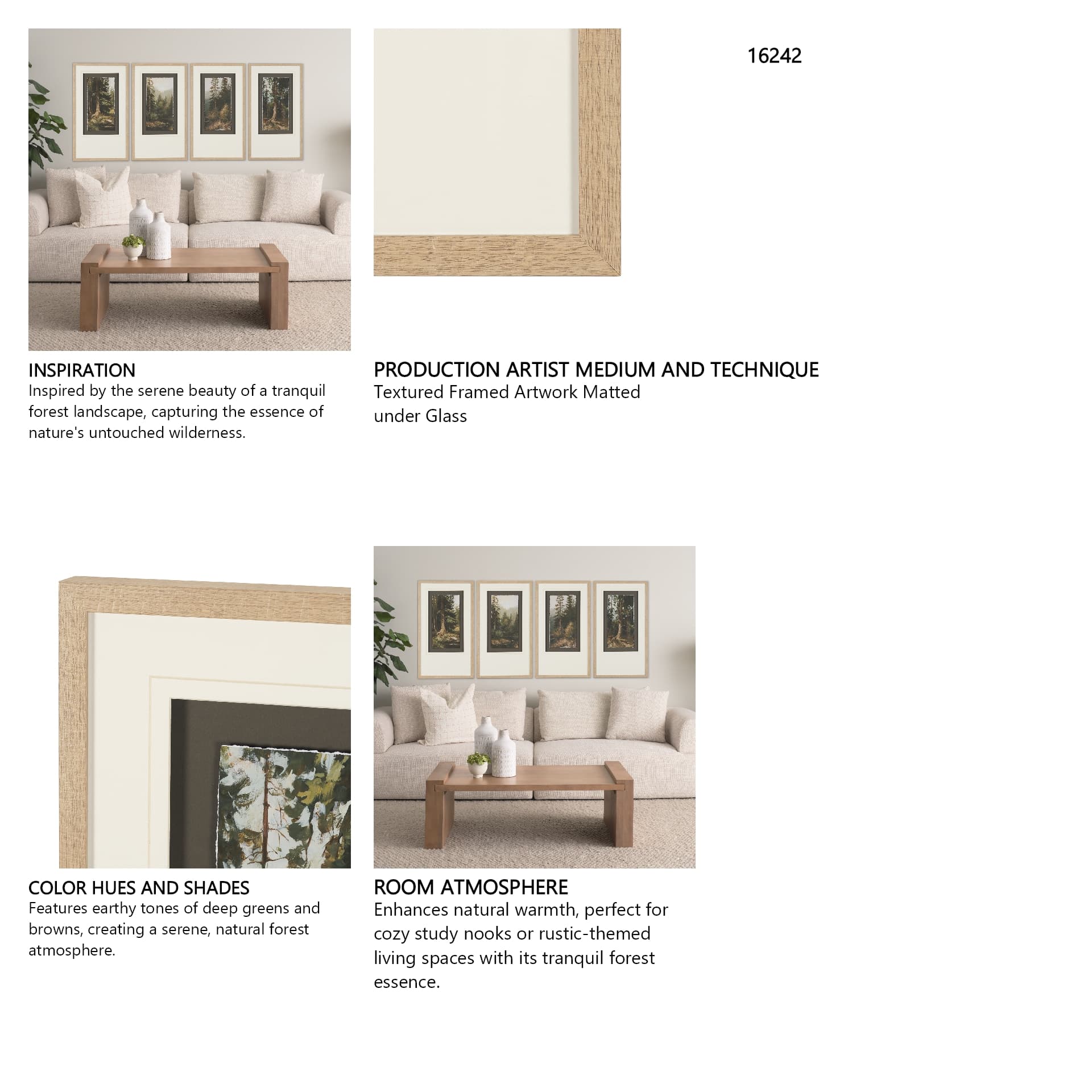 Heart of the Forest III by Mercana Studio Textured Framed Artwork Matted under Glass — in a styled room