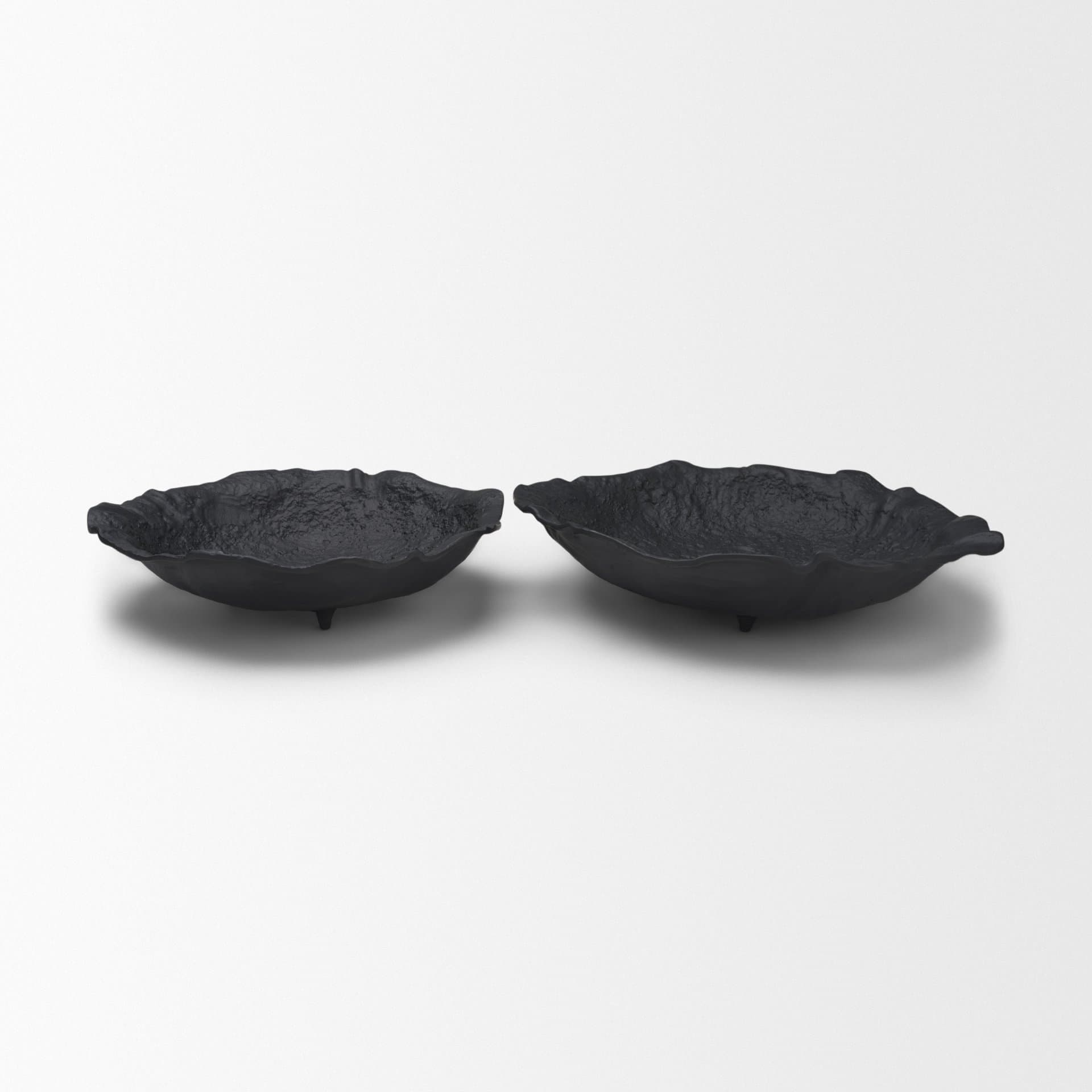 Verdant Small Matte Black Metal Decorative Centerpiece Bowl — product photograph