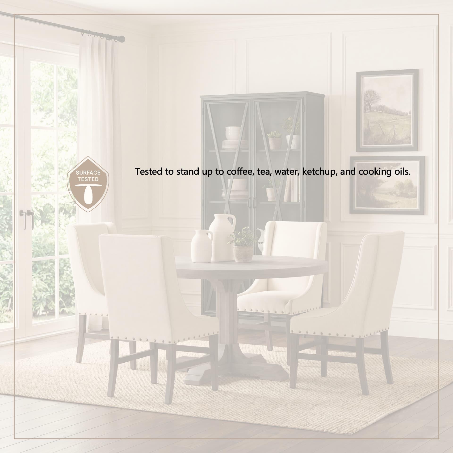 Barrett 54"L x 54"W Pedestal Dining Table | Modern | Brown Wood | Seats 4 — product photograph