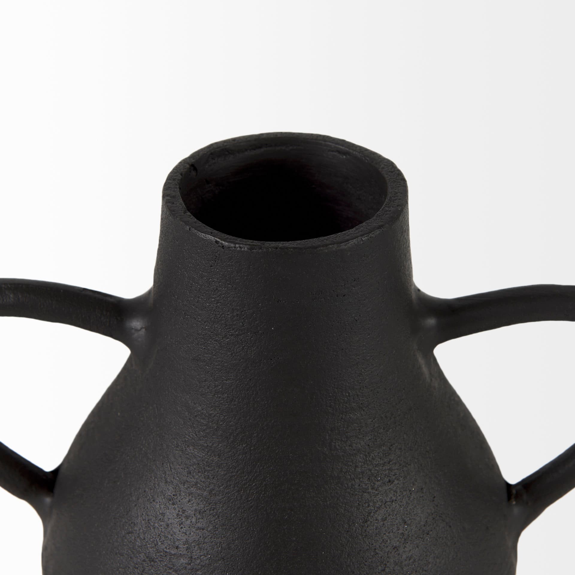 Cyrus Black Two handled Vase Decorative Object — product photograph